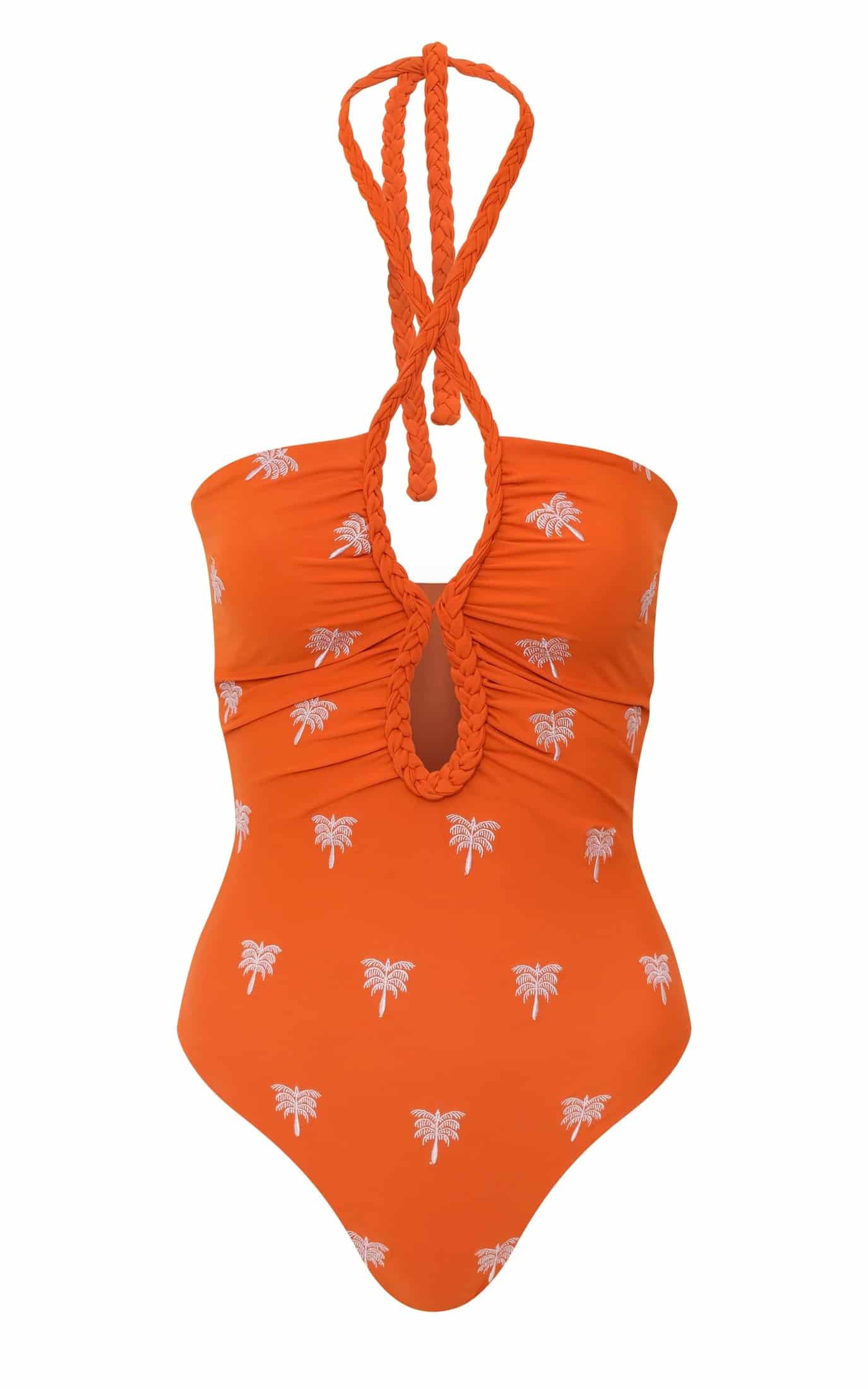 Saint Tropez Embroidered One Piece / Orange Lilac Polka Palms - miniatura 1