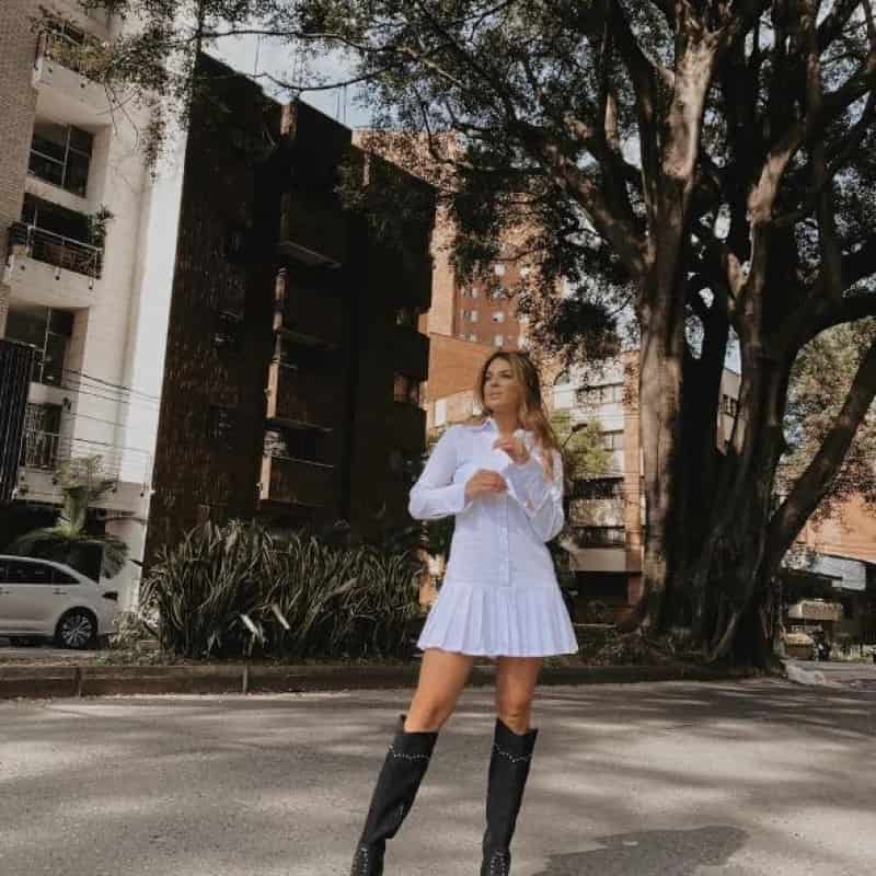 VESTIDO PLIEGUES BLANCO JUANELA - miniatura 3