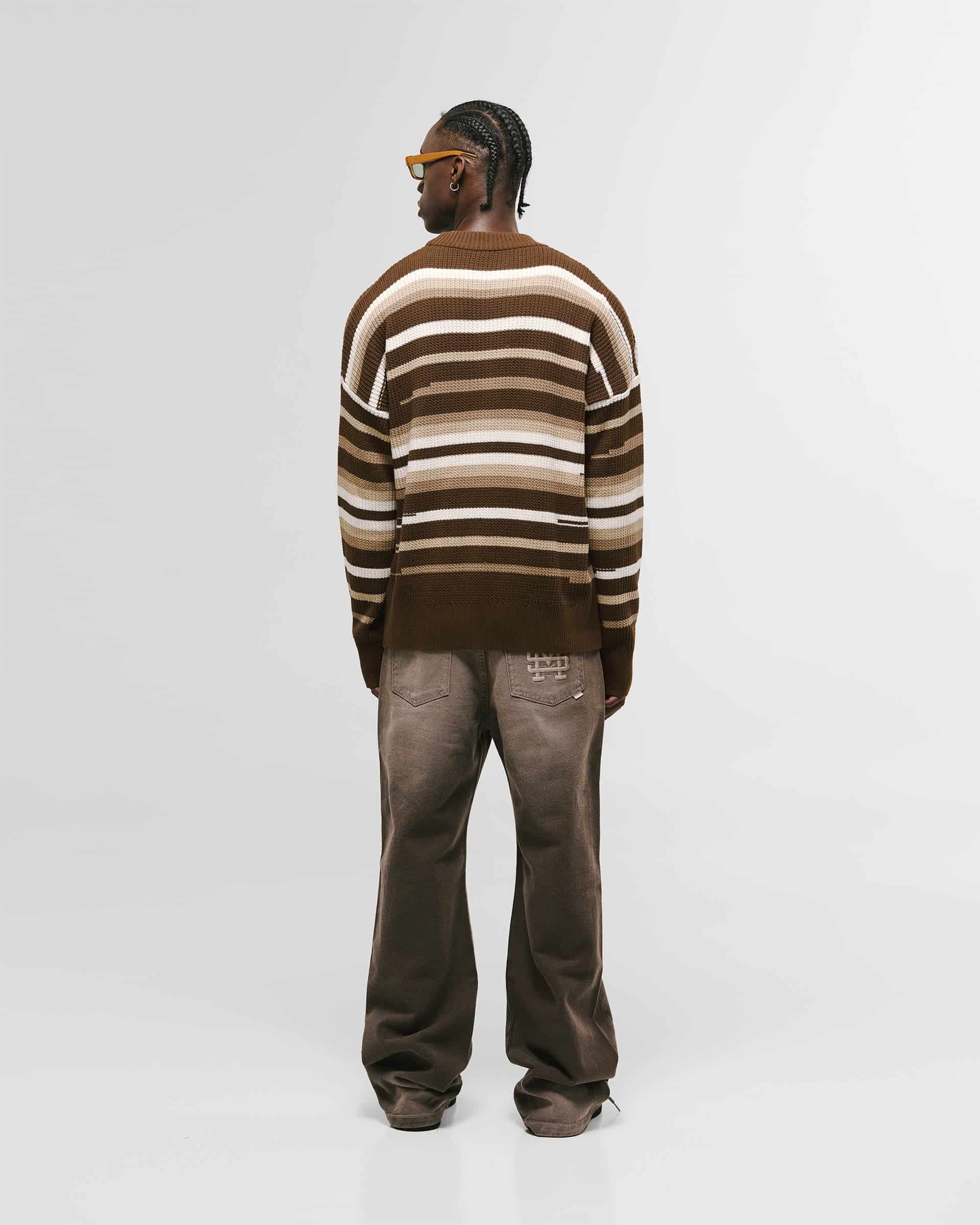 Striped Knitwear Sweater – Café, Crema y Beige - miniatura 3