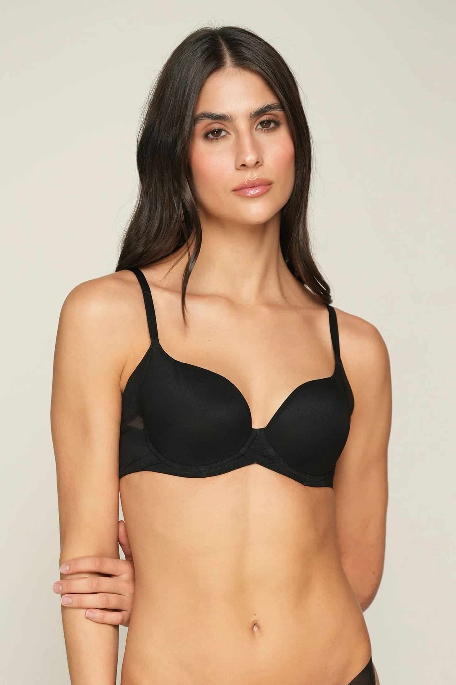 BRASIER CON COPA Y ARO INVISIBLE ULTRA COMODO ALMA LIMPIA NEGRO - miniatura 1
