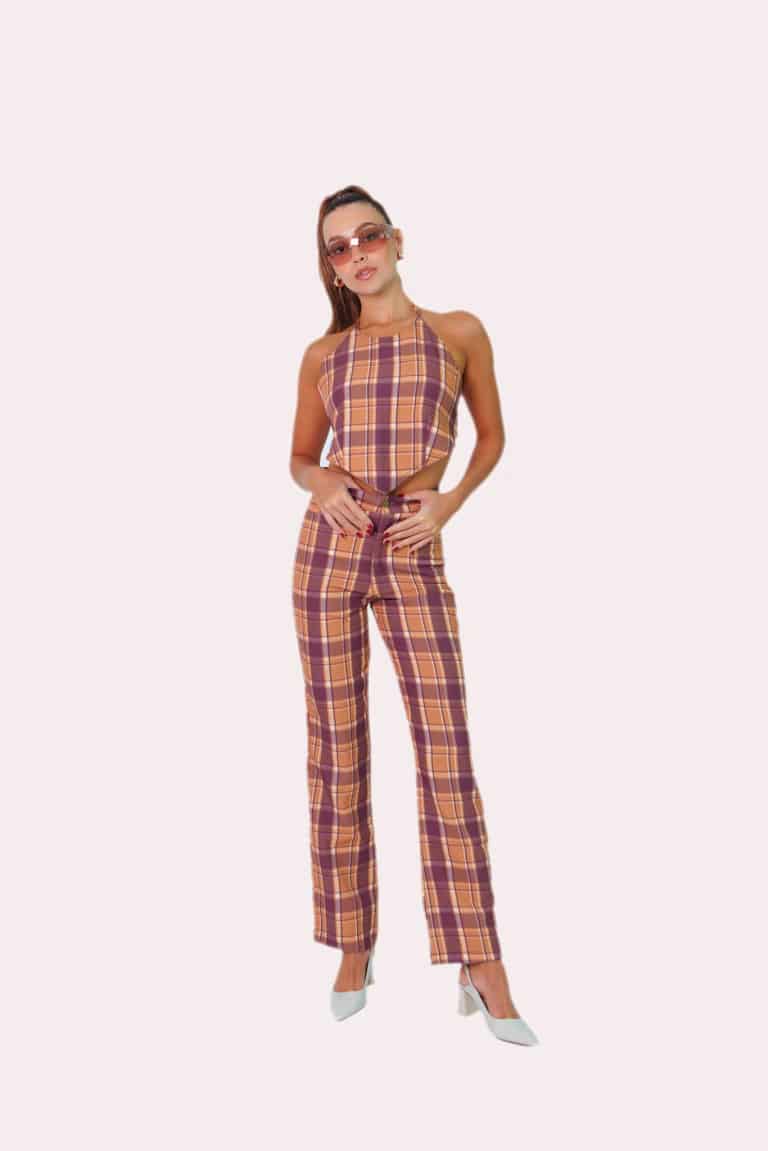 Howdy Top In Purple Tartan - miniatura 1