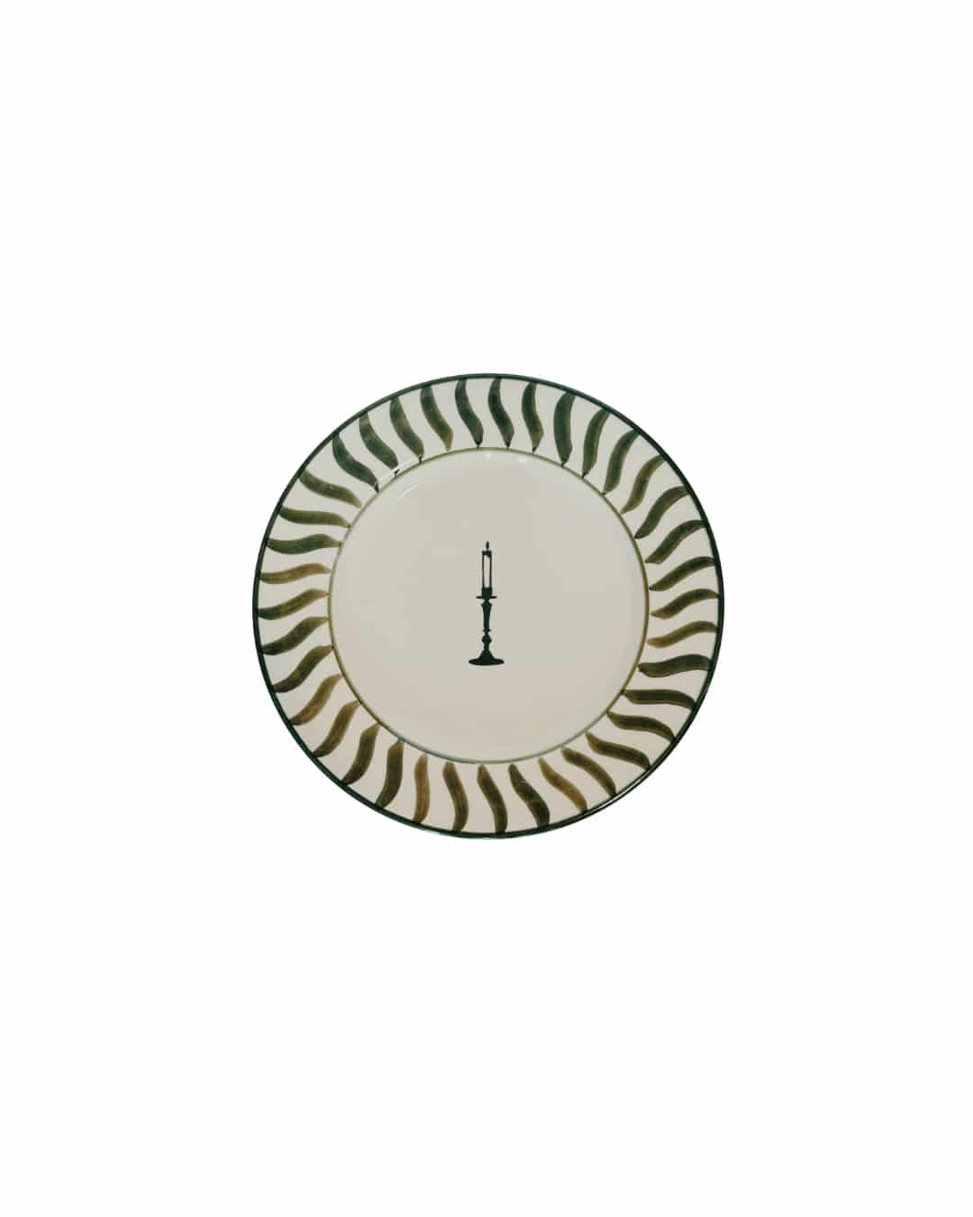 SET X 2 DESSERT PLATE CANDLE - GREEN - miniatura 3