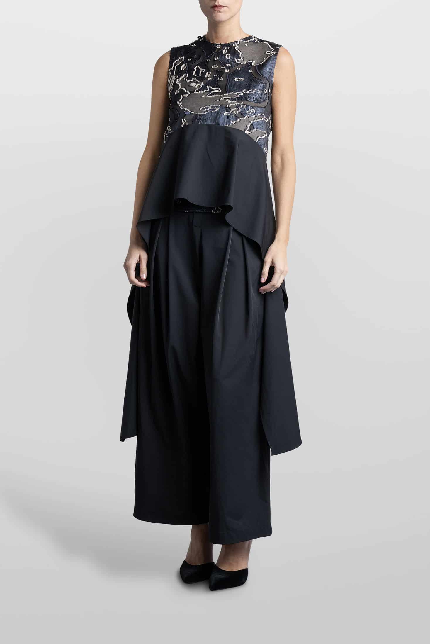 VOLANT TOP ASIMETRICO JACQUARD - miniatura 2