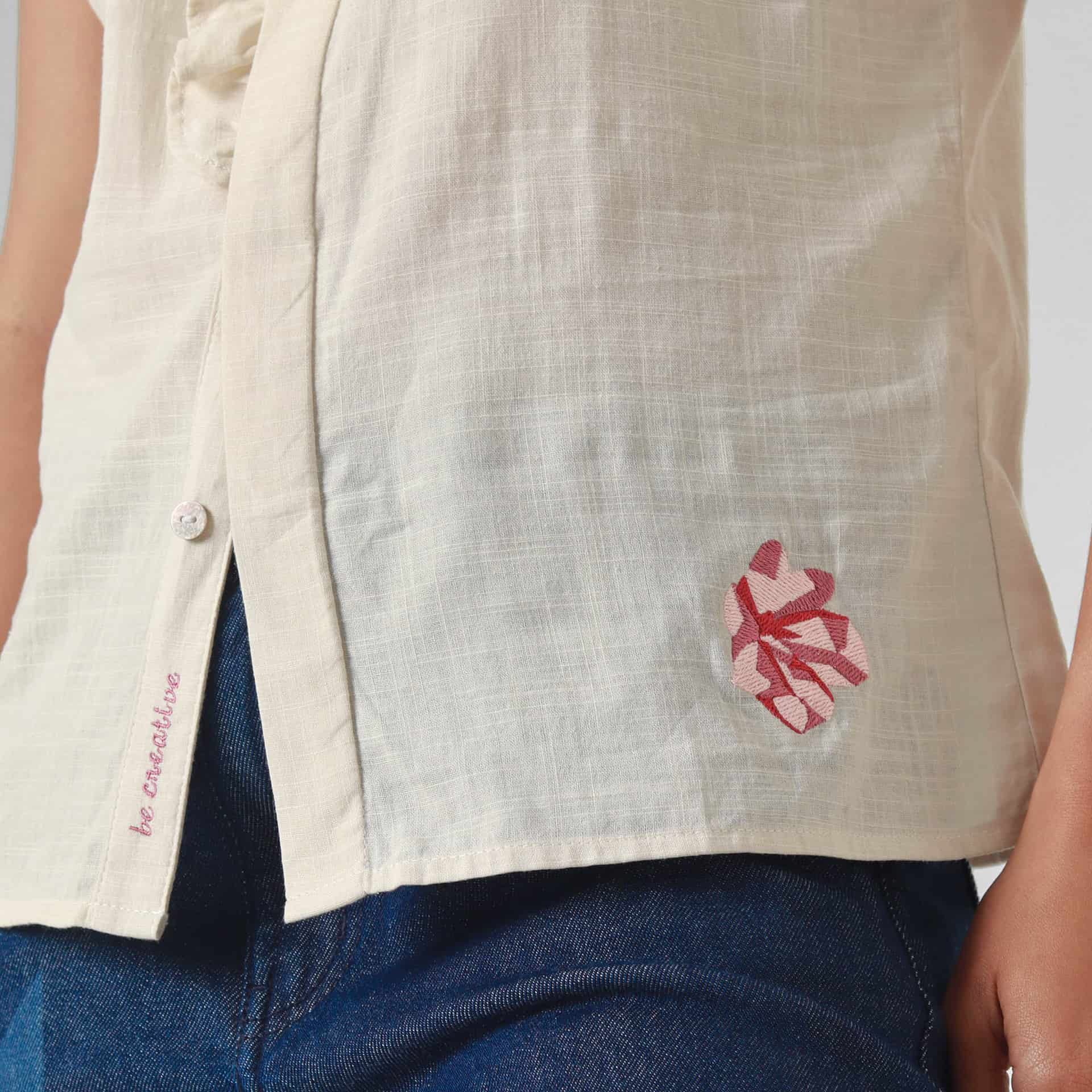 Blusa Cuello Camisero Manga Corta - miniatura 5
