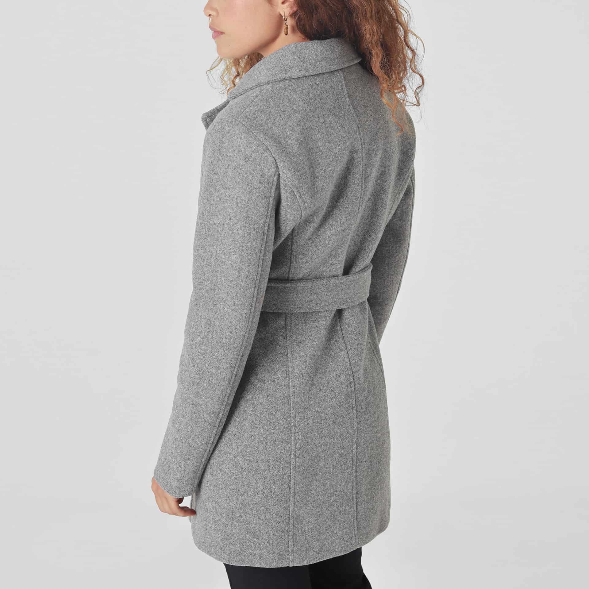 Chaqueta abrigo manga larga cuello solapa con lazo - miniatura 11