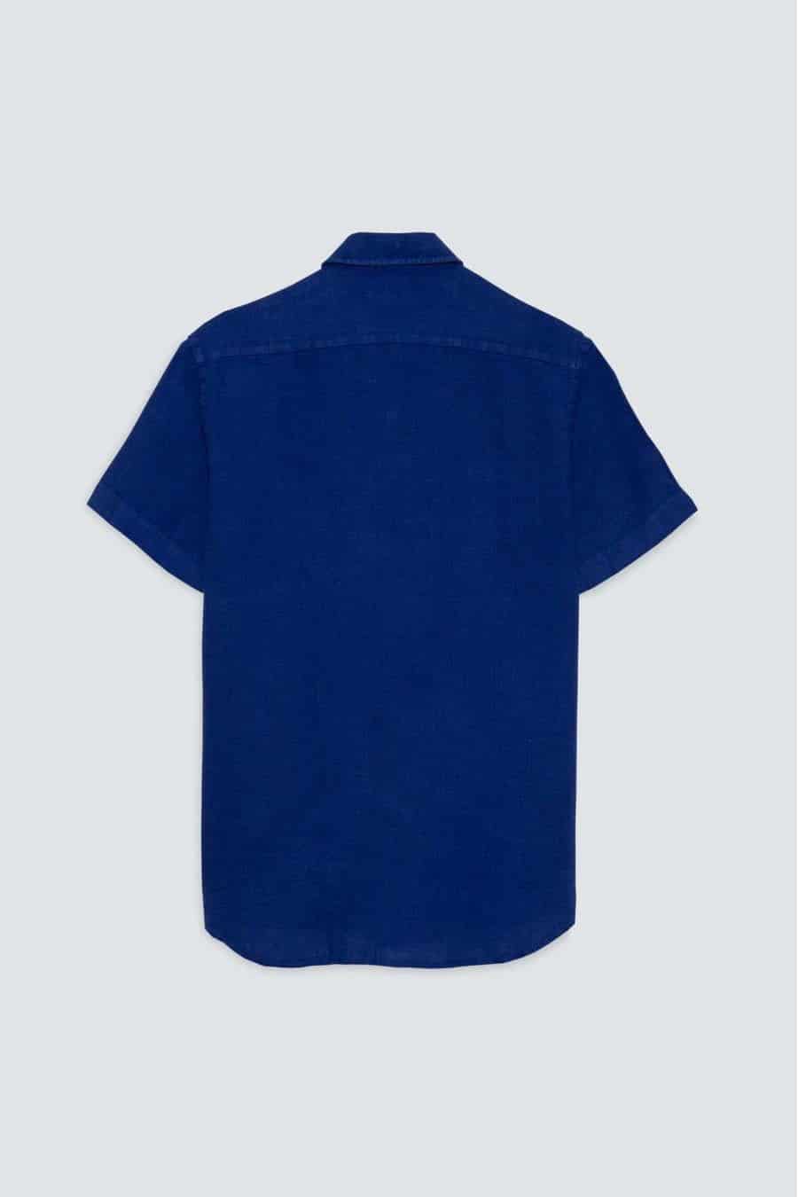 Men's linen shirt blue ink - miniatura 2