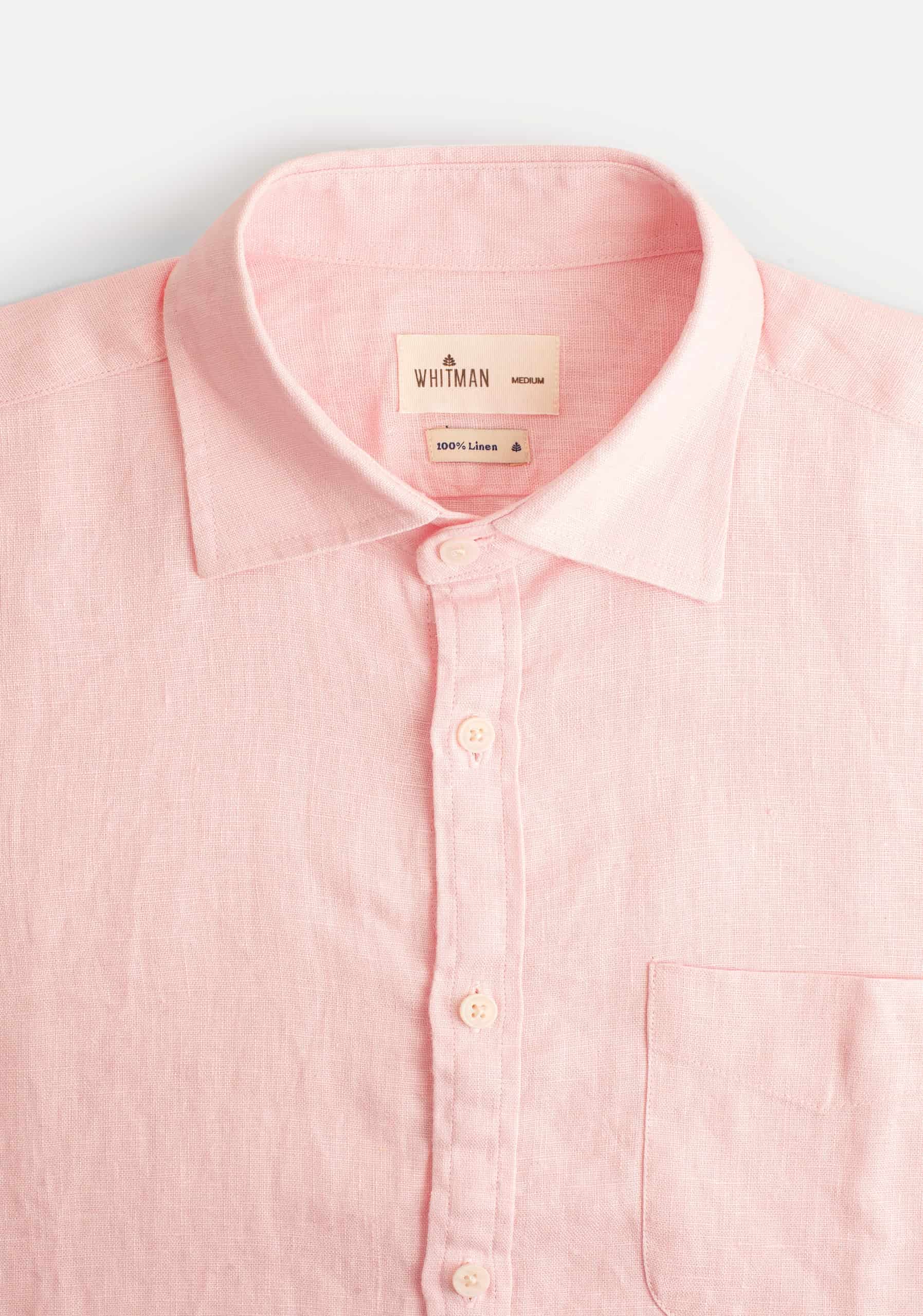Camisa H CI Lino Unicolor Bols Rosado Claro - miniatura 6