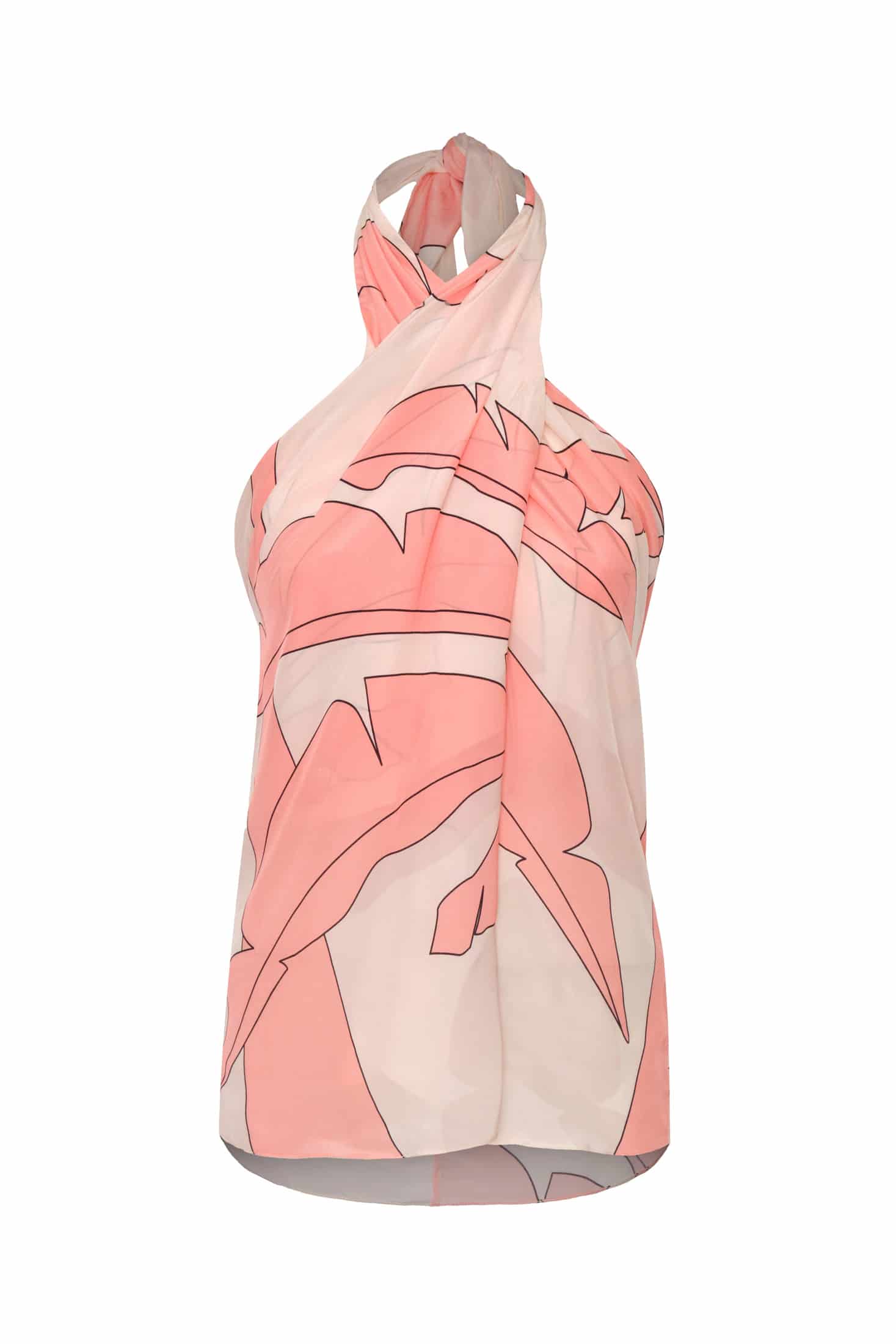 Cayetana Silk Crepe Blouse / Peach Palms - miniatura 1