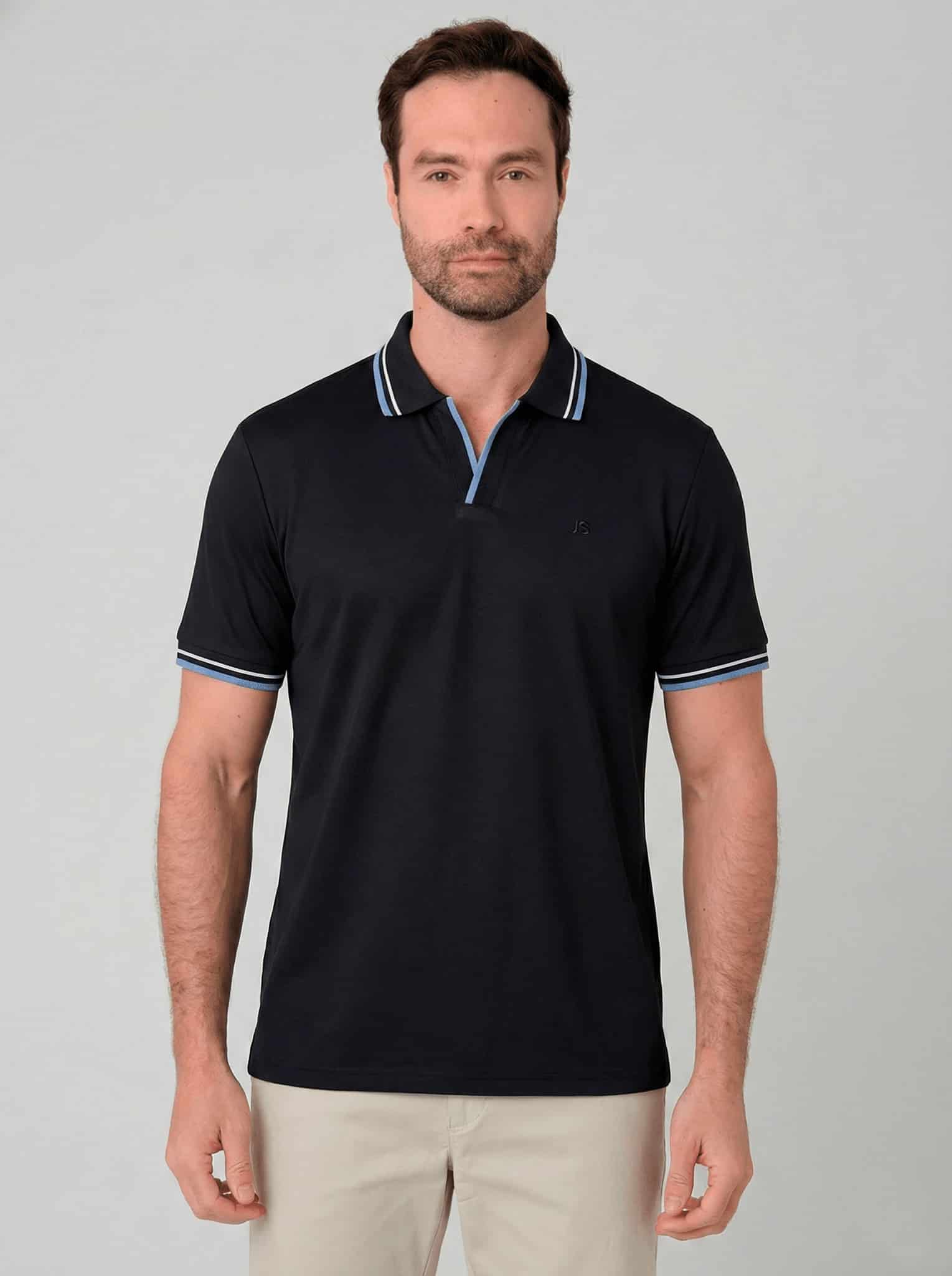 Camiseta polo cuello v para hombre Jon Sonen 020325001 - miniatura 2