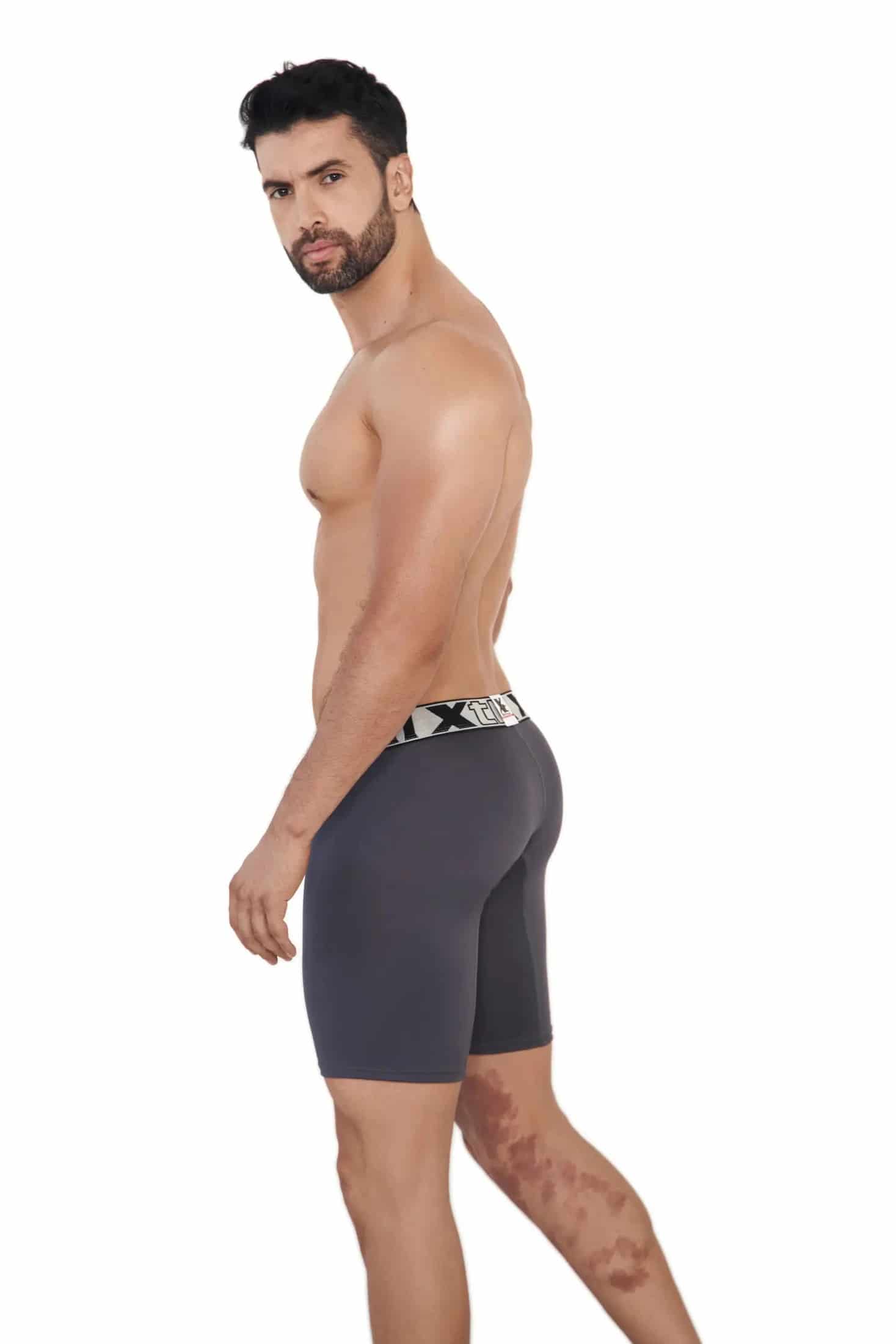 BOXER DEPORTIVO MICROFIBRA FONDO ENTERO GRIS OSCURO - miniatura 3