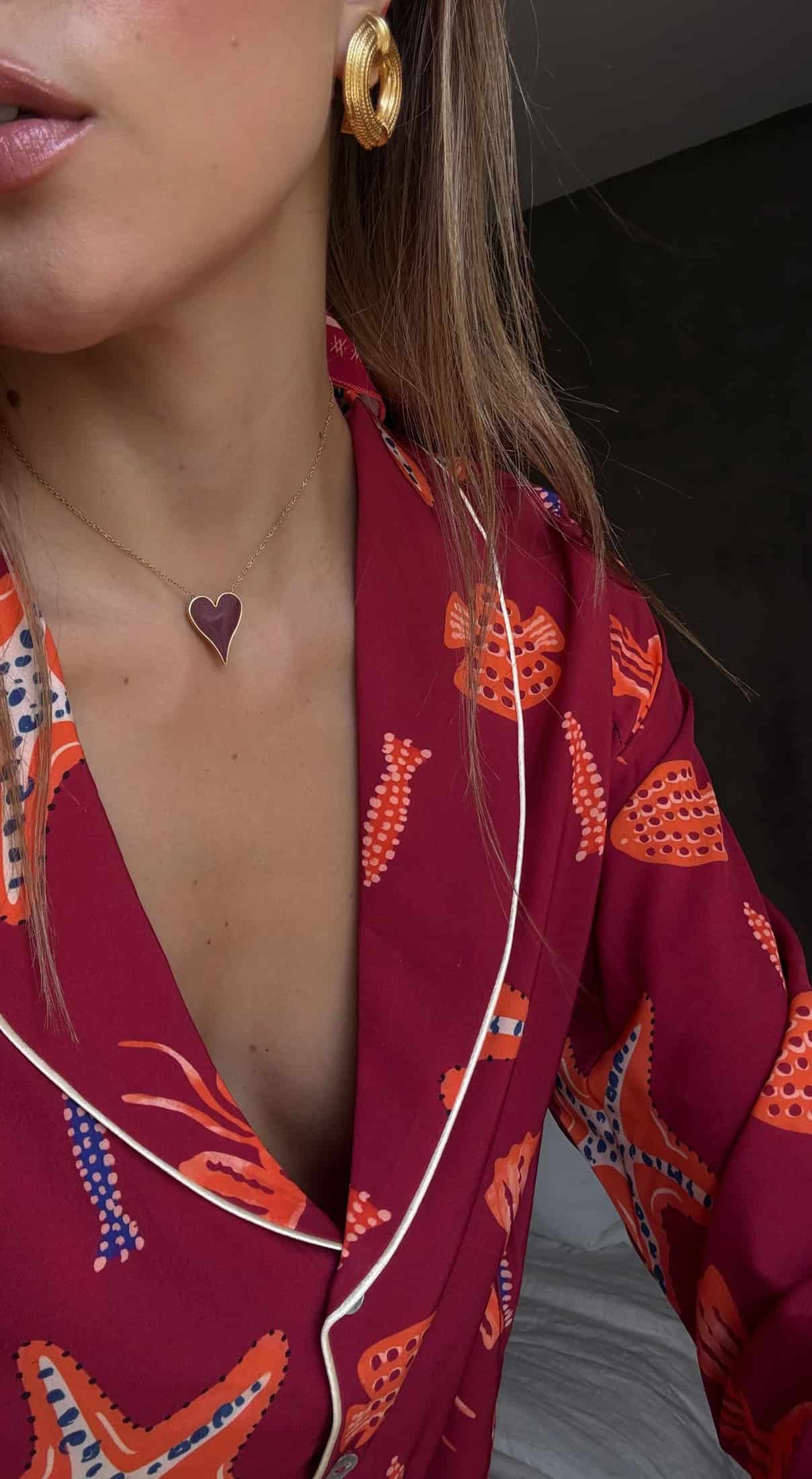 CADENA BURGUNDY HEART - miniatura 2