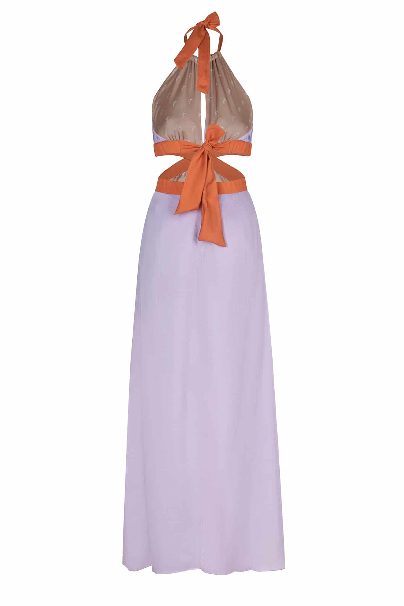 San Agustin Martellato Silk Midi Dress / Lila - miniatura 3