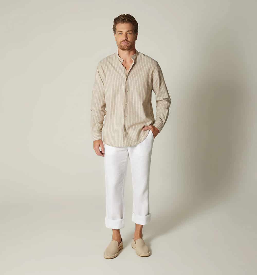 Camisa para hombre m/l cuello neru - miniatura 1