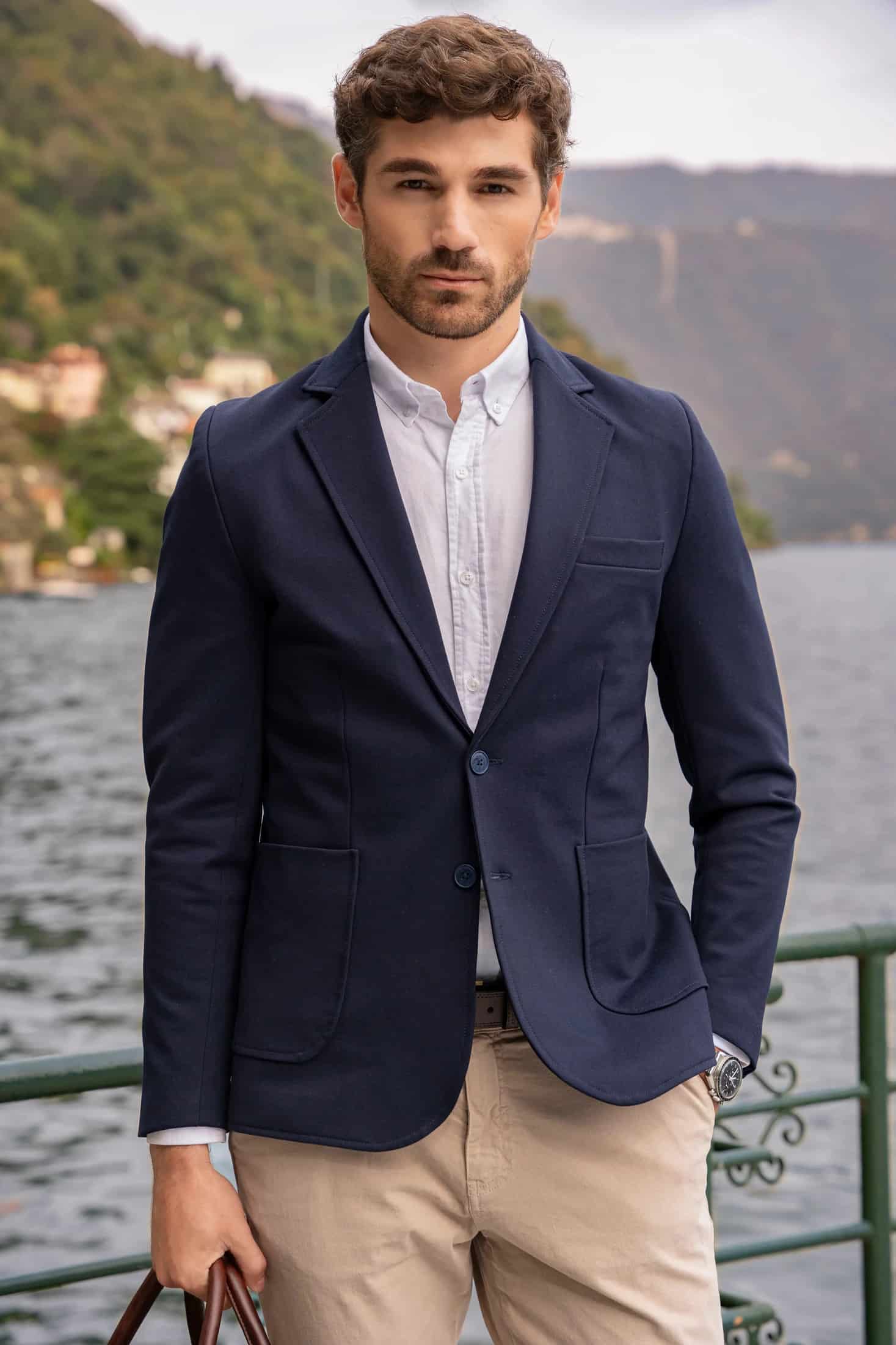 Blazer Comfort Hombre Azul Oscuro - miniatura 1
