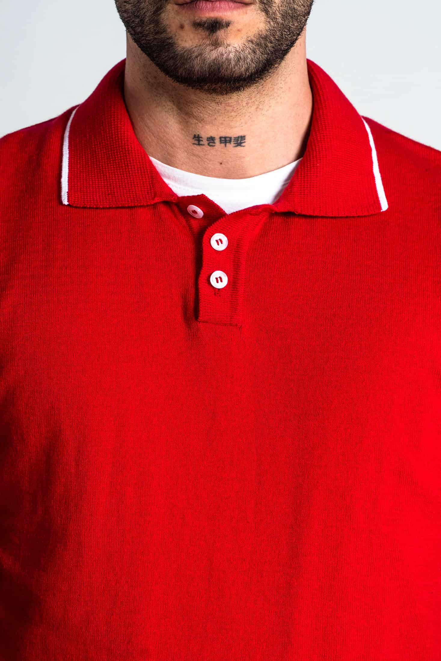 Polo Punto Algodón Rojo - miniatura 2