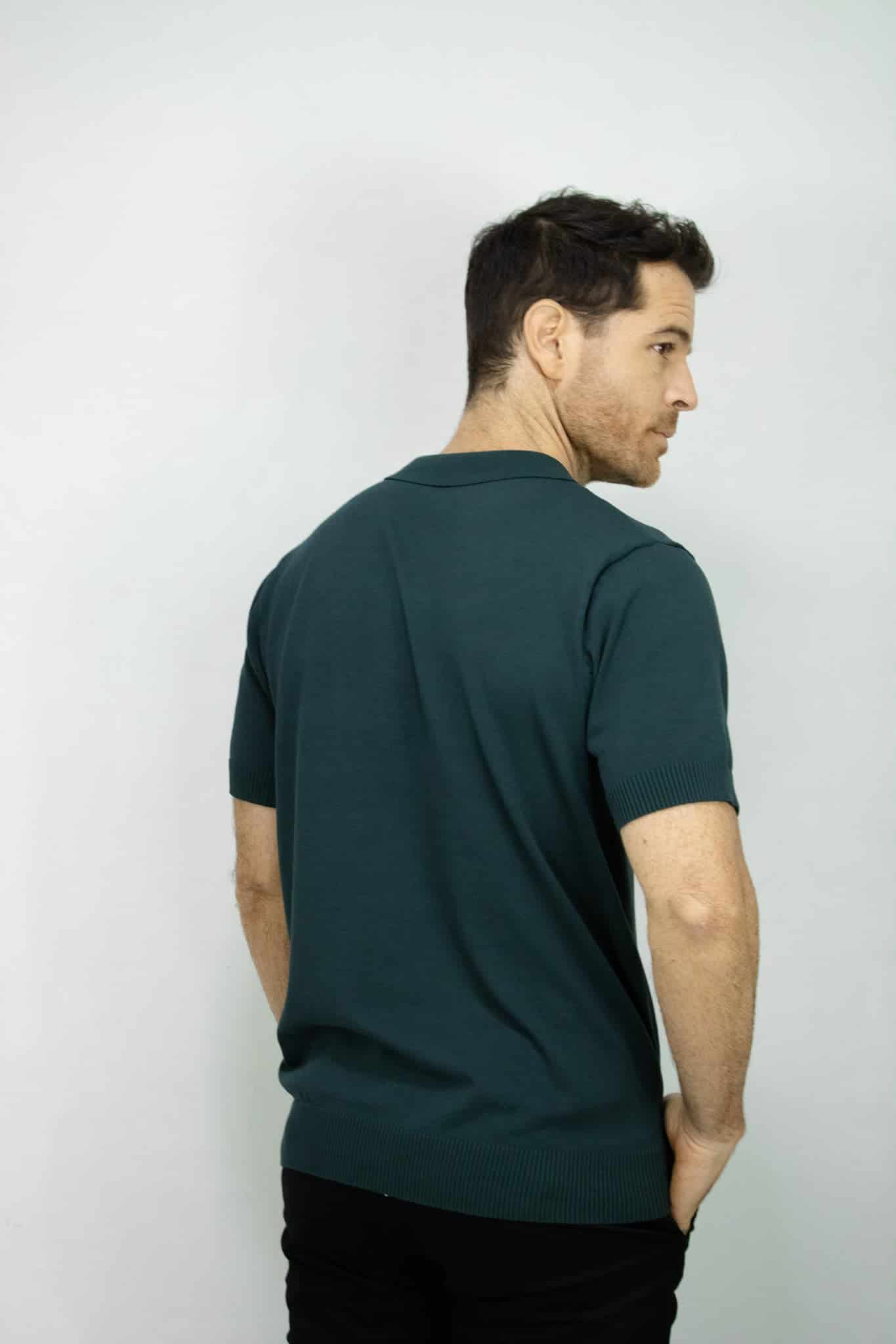 POLO TEJIDA VERDE OSCURO PARA HOMBRE - miniatura 3