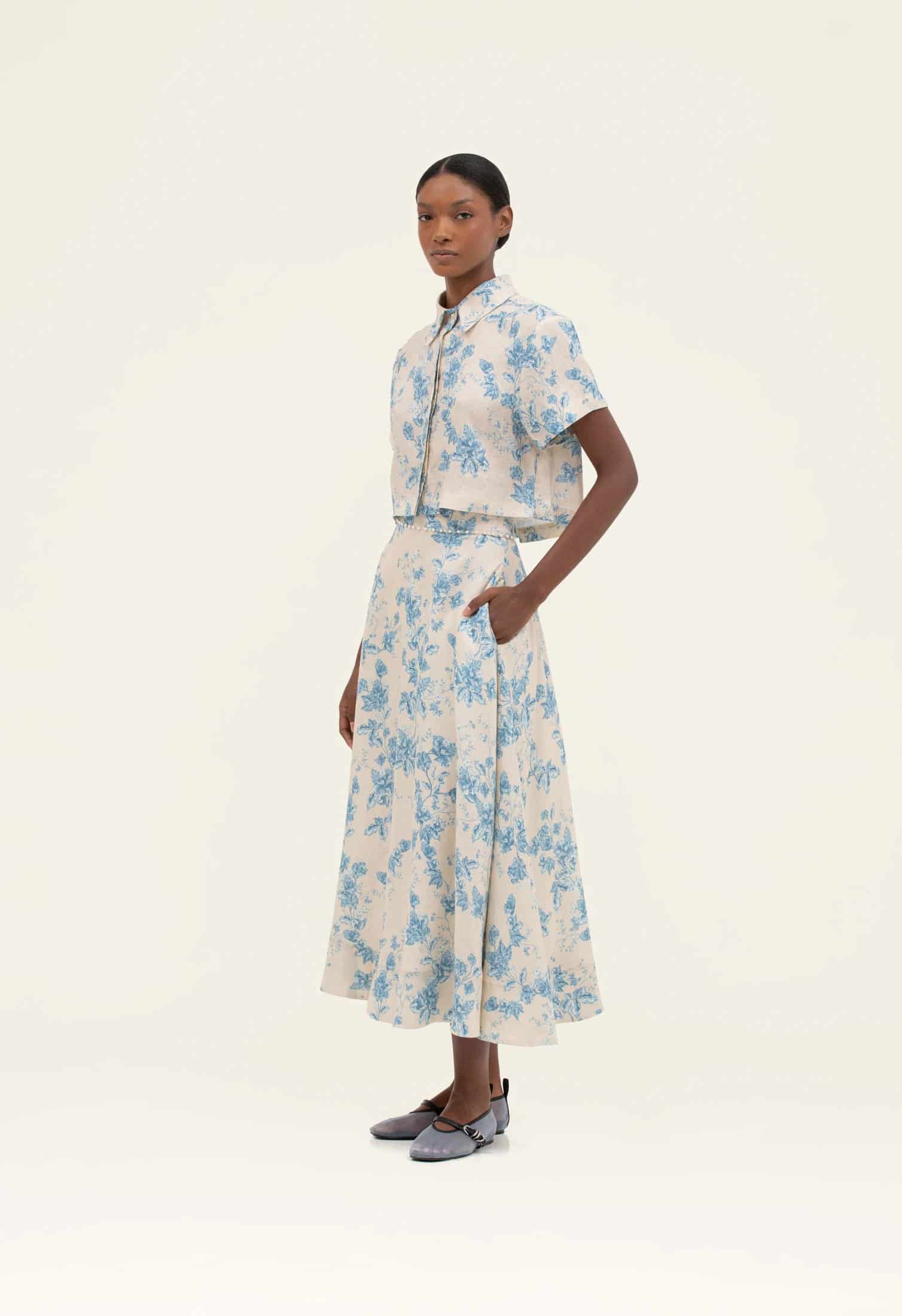 Bergamota Bougainvillea Maxi Skirt - miniatura 1