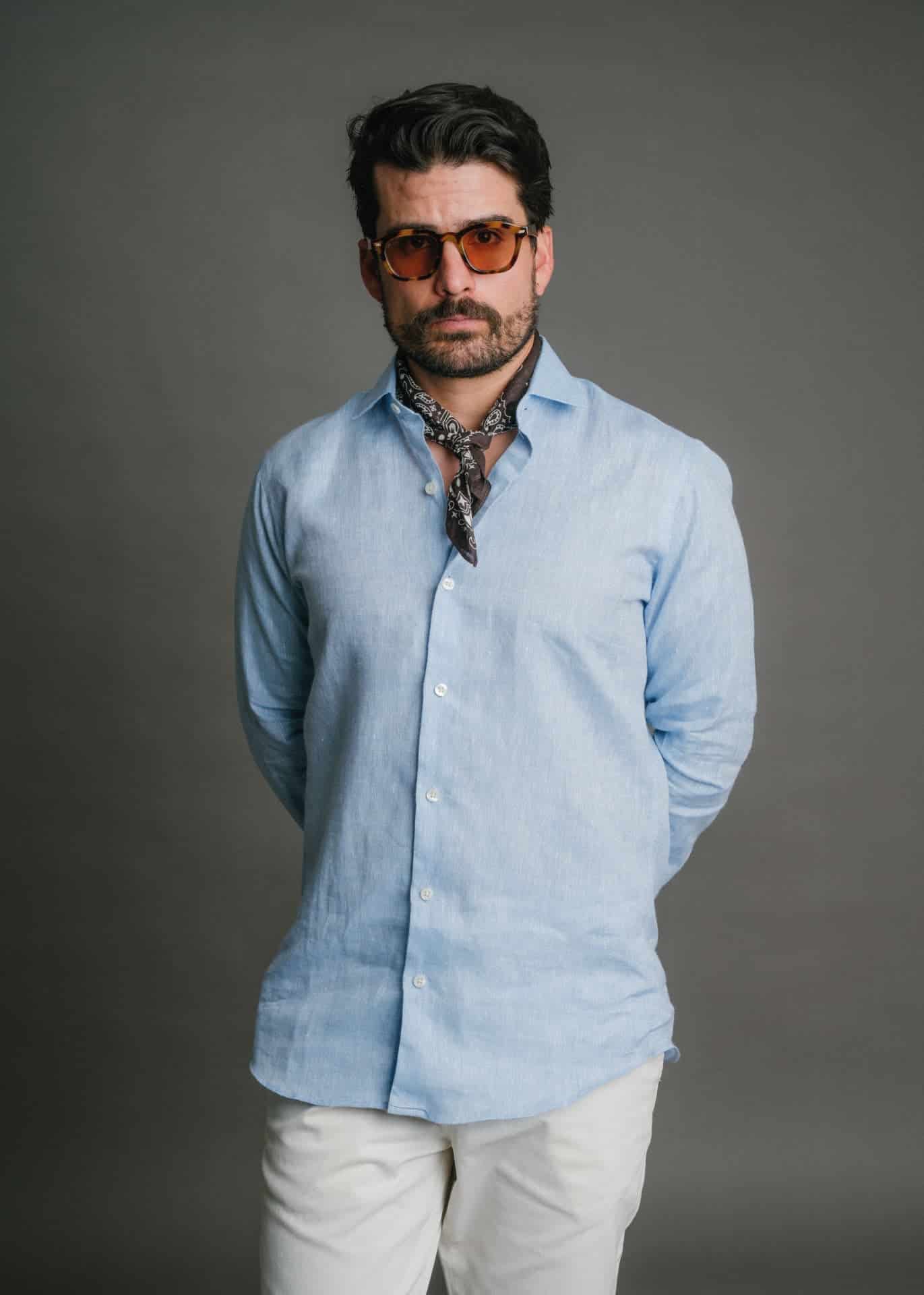 Camisa Provenza Azul Clara - miniatura 1
