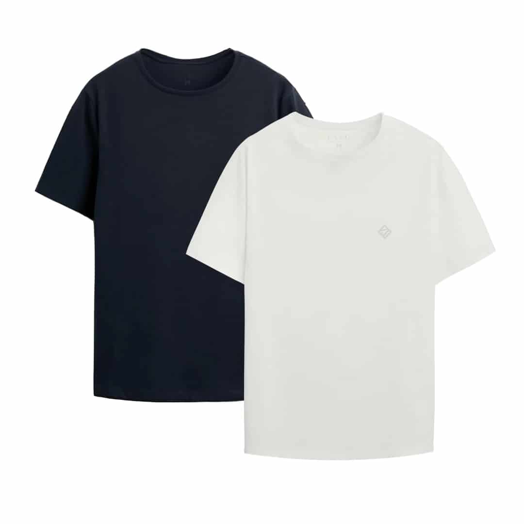 2-PACK Camisetas (Azul-Marfil) - miniatura 1