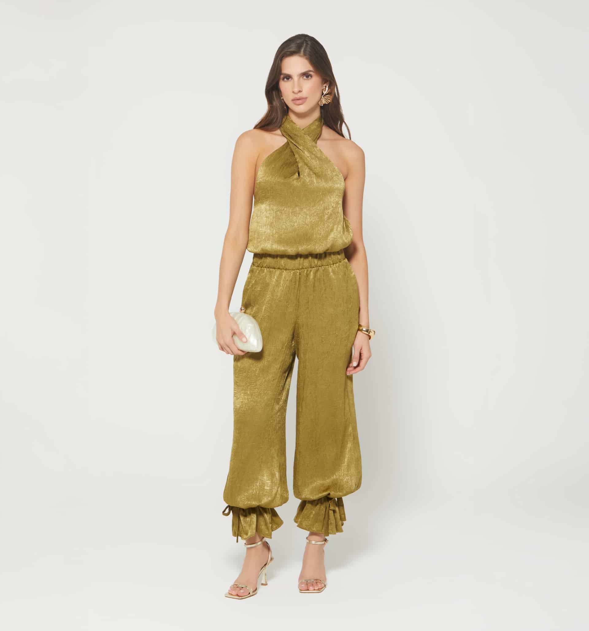 Blusa globo cuello halter - miniatura 1