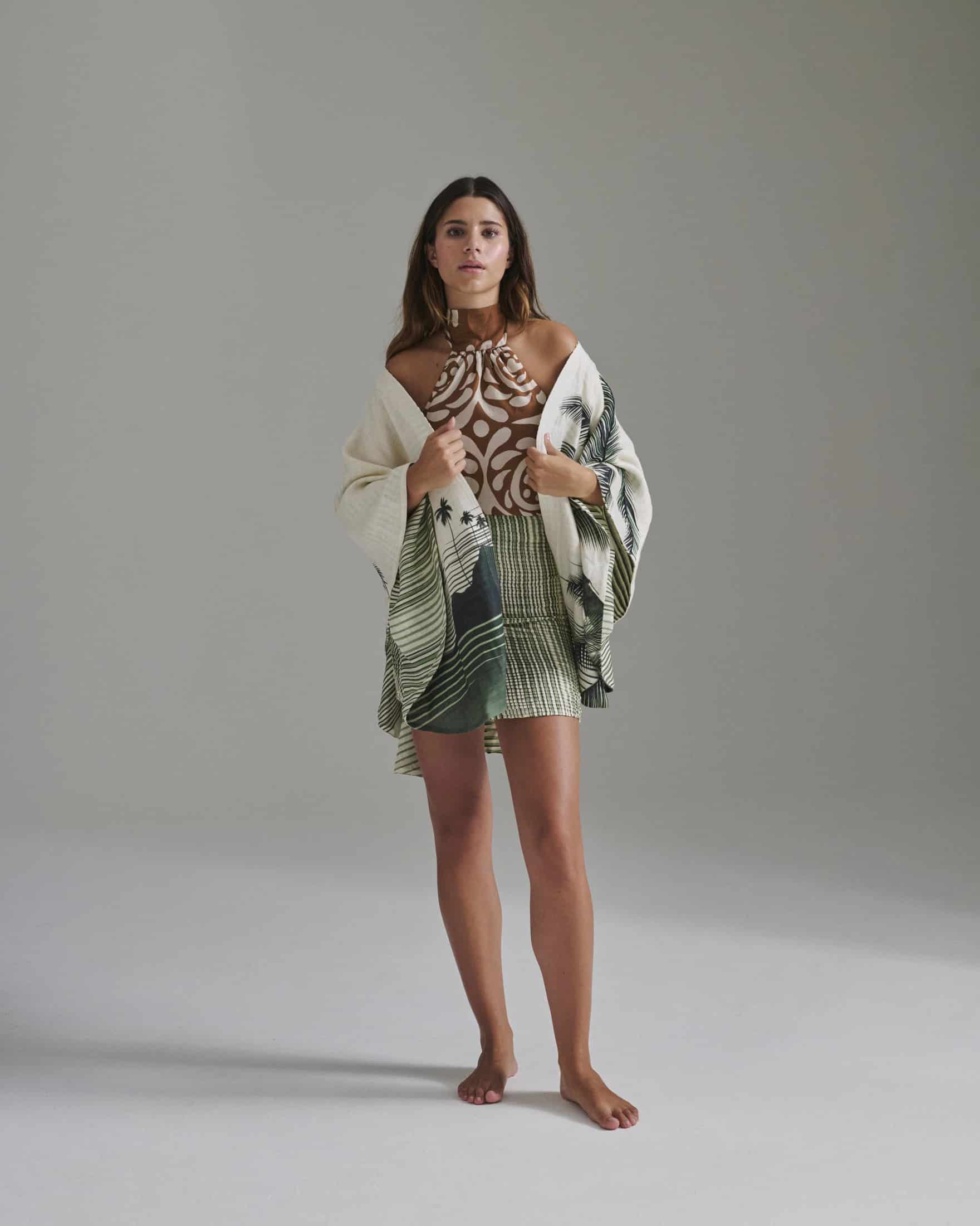Magdalena Cotton Silk Blouse / Brown Arabesque - miniatura 2