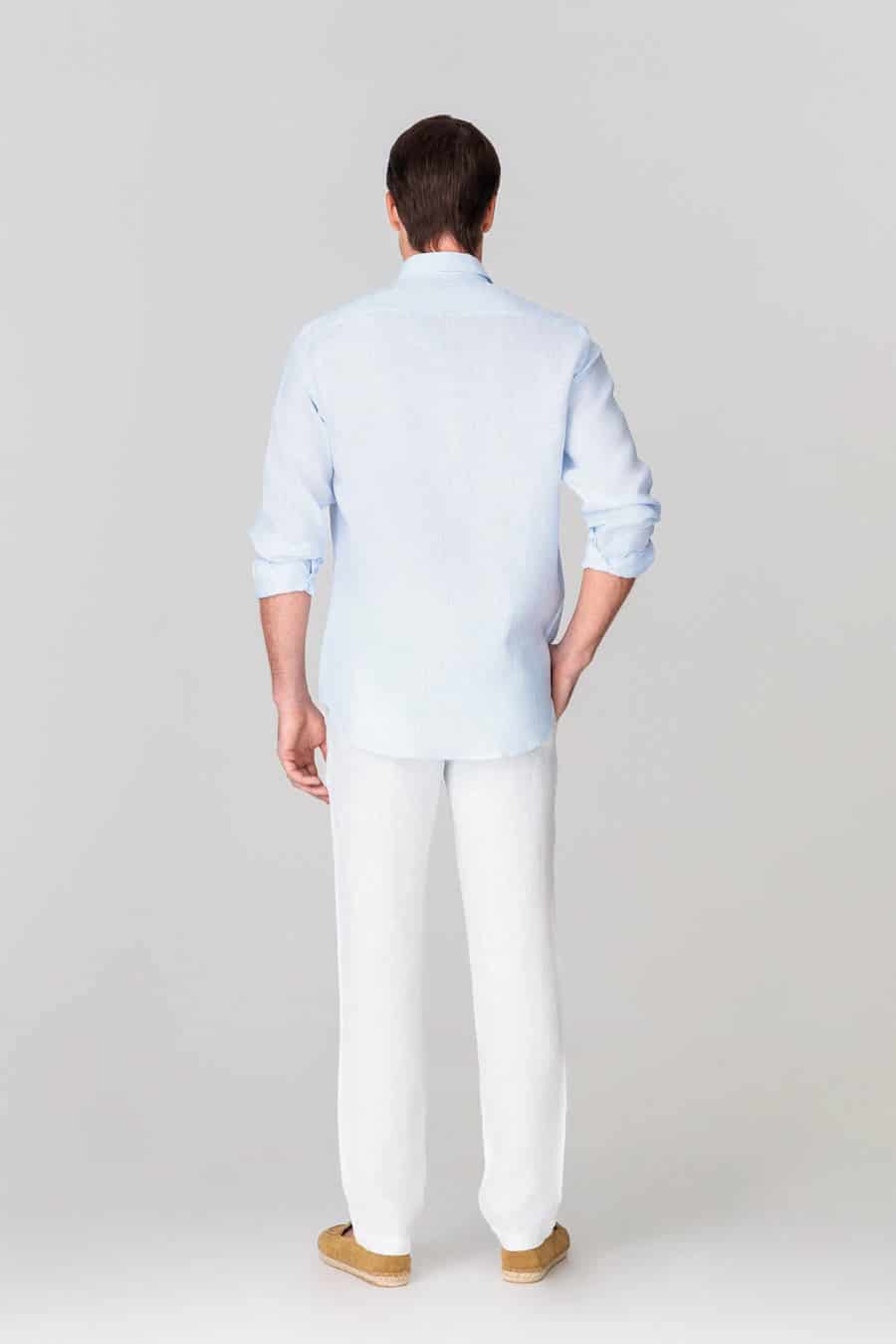 Men's linen pants white - miniatura 2