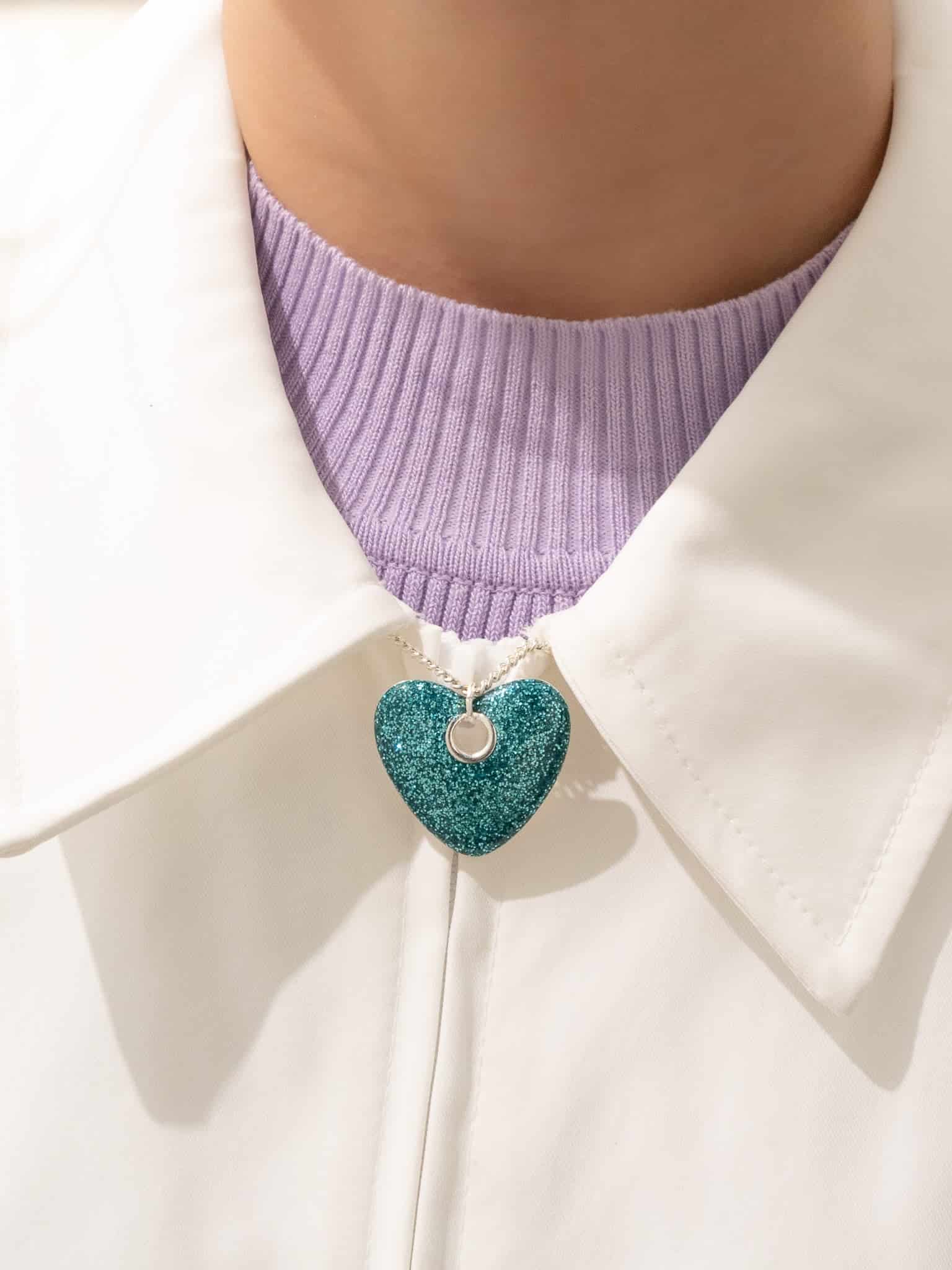 Collar Corazón Escarcha + Aretes - miniatura 3