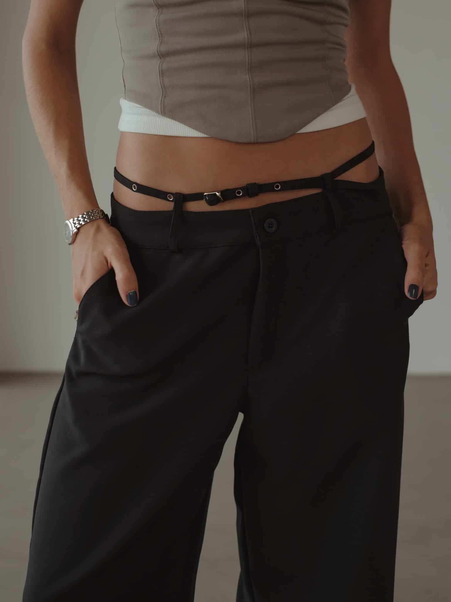 CROSS BELT TROUSER - BLACK - miniatura 7