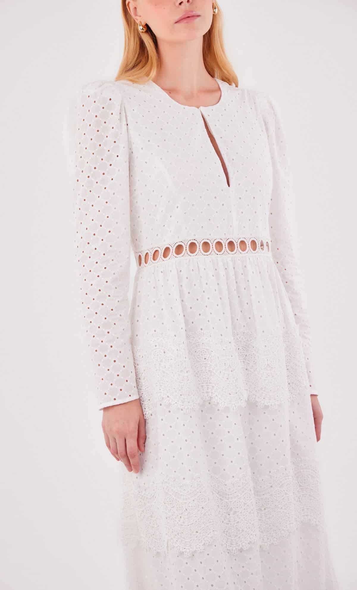 Vestido midi Merian White - miniatura 4
