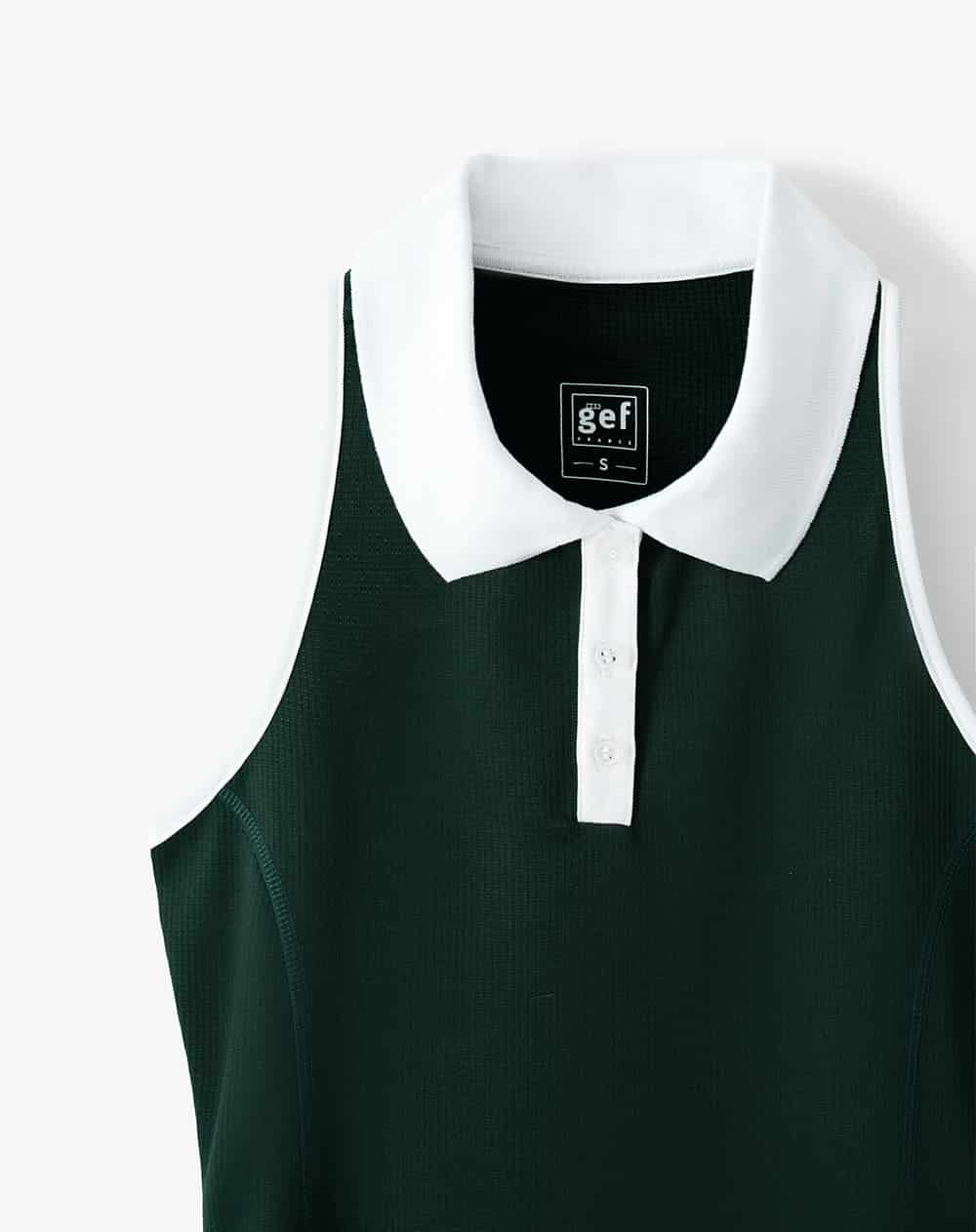 Vestido deportivo tipo polo verde mujer - miniatura 6