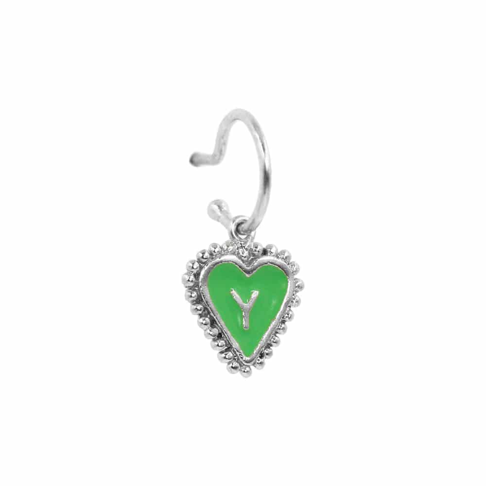 PreOrder Baby Hoops 9mm Letra Heart Plata - miniatura 32