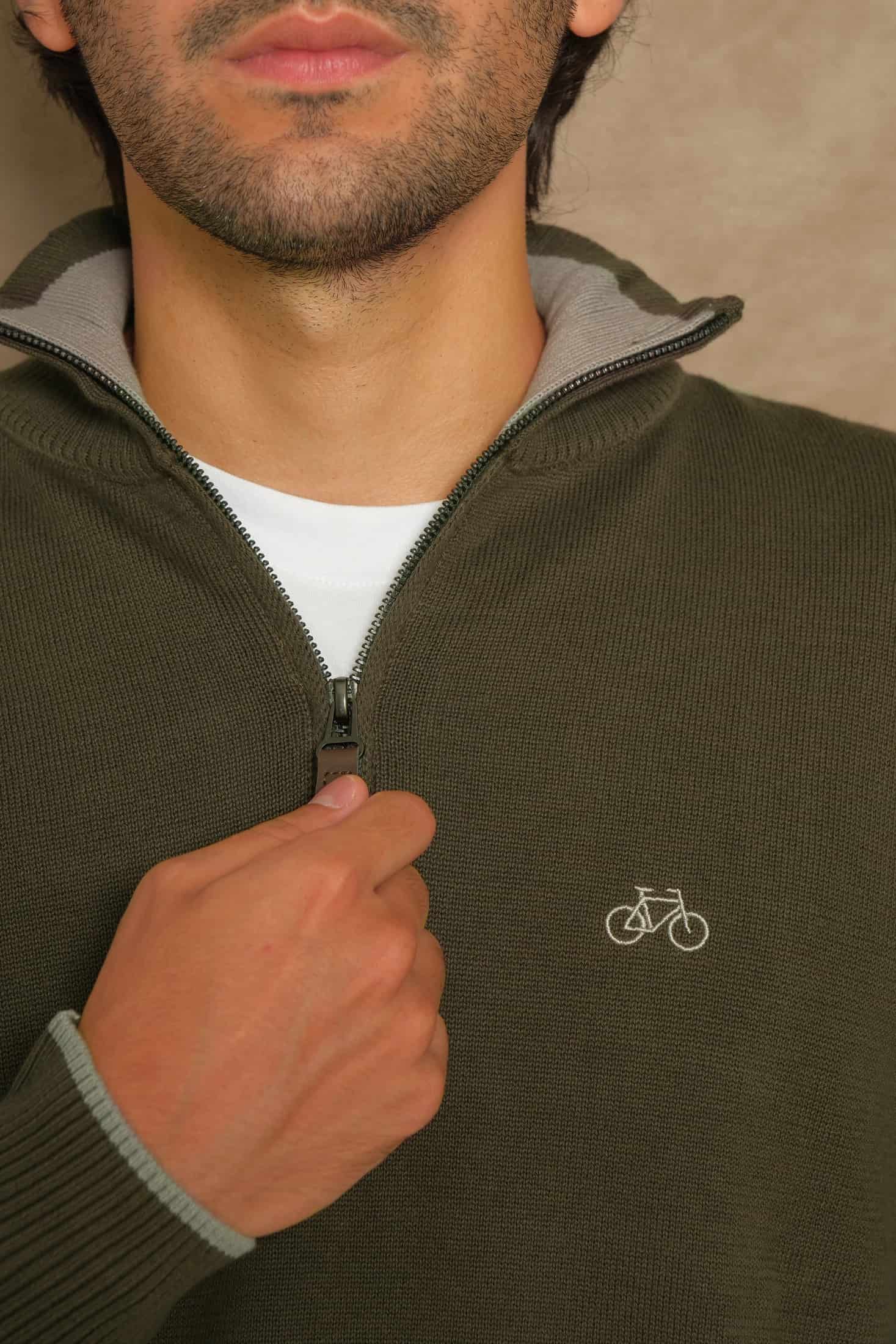 SACO HALF ZIP OLIVE - miniatura 2