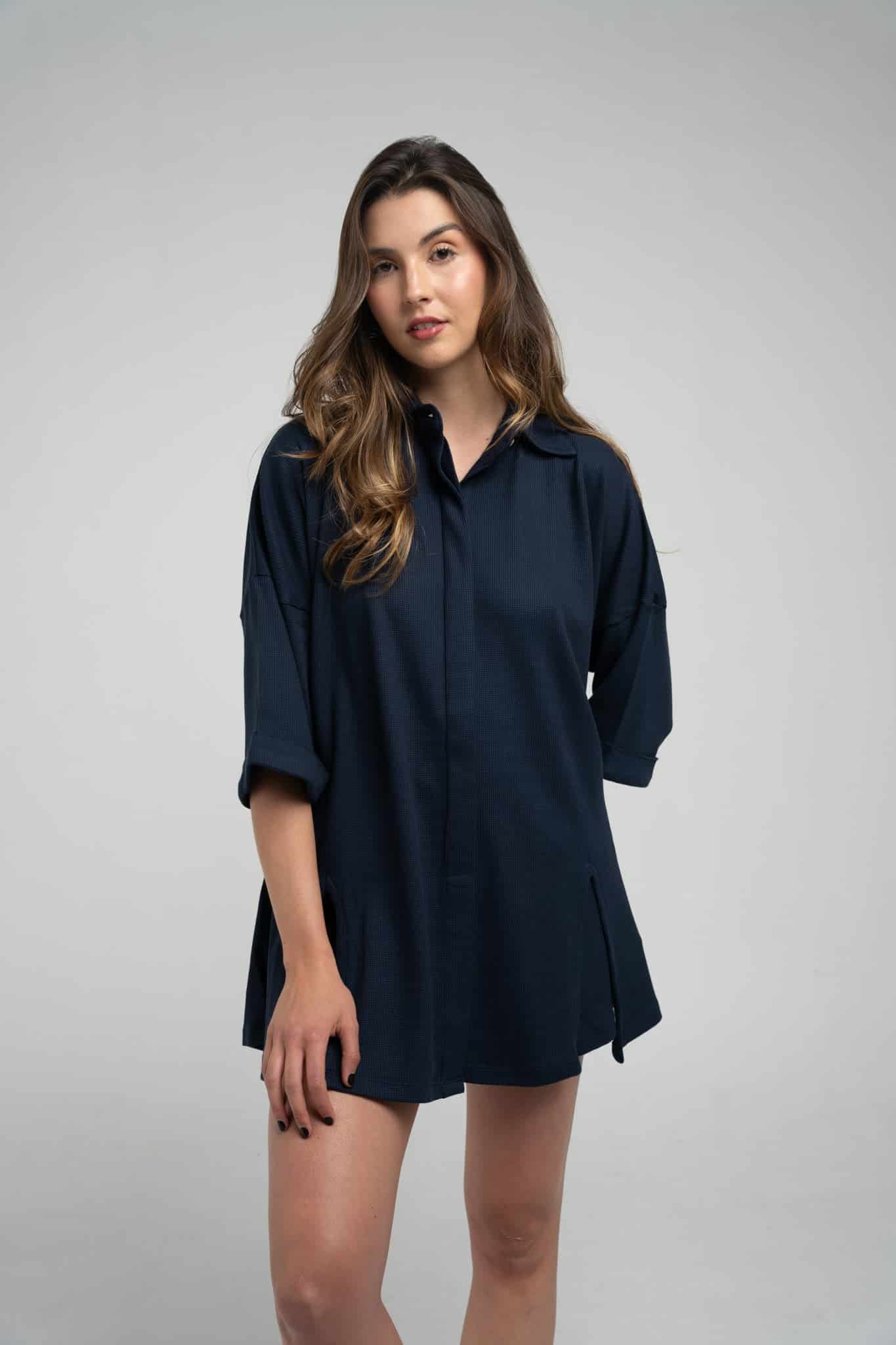 Oversized Organic Waffle Shirt - miniatura 1