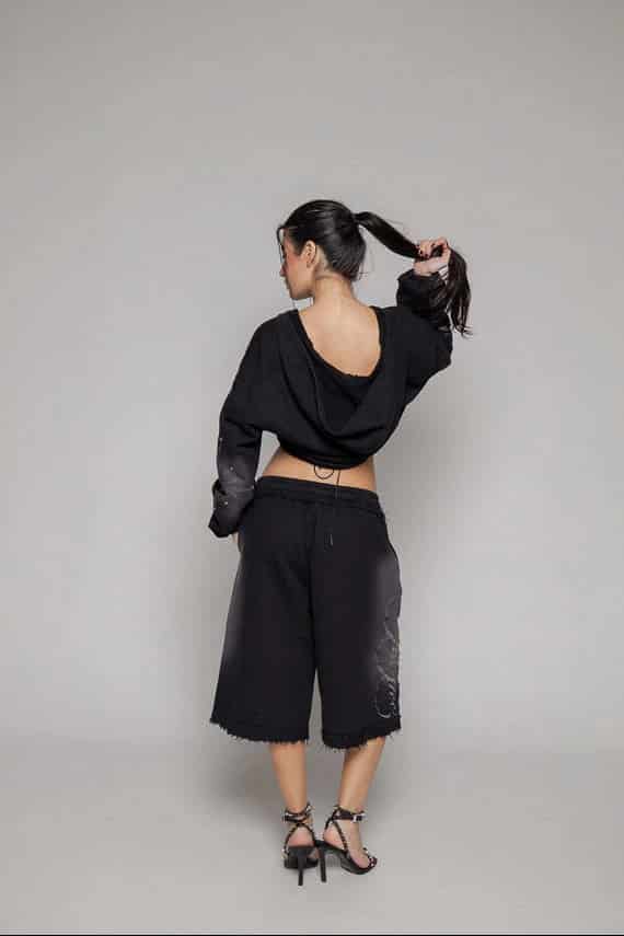 Bermuda/Jorts Remainder Dama Sogno-Negro - miniatura 3