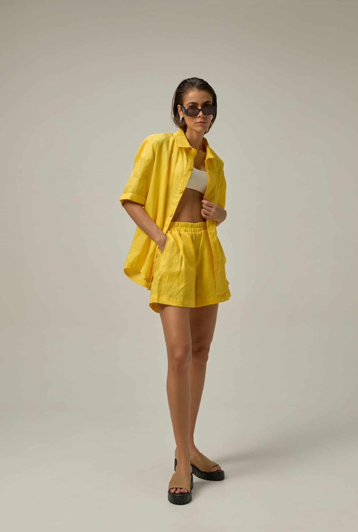 Short Dancer de Lino | amarillo - miniatura 4