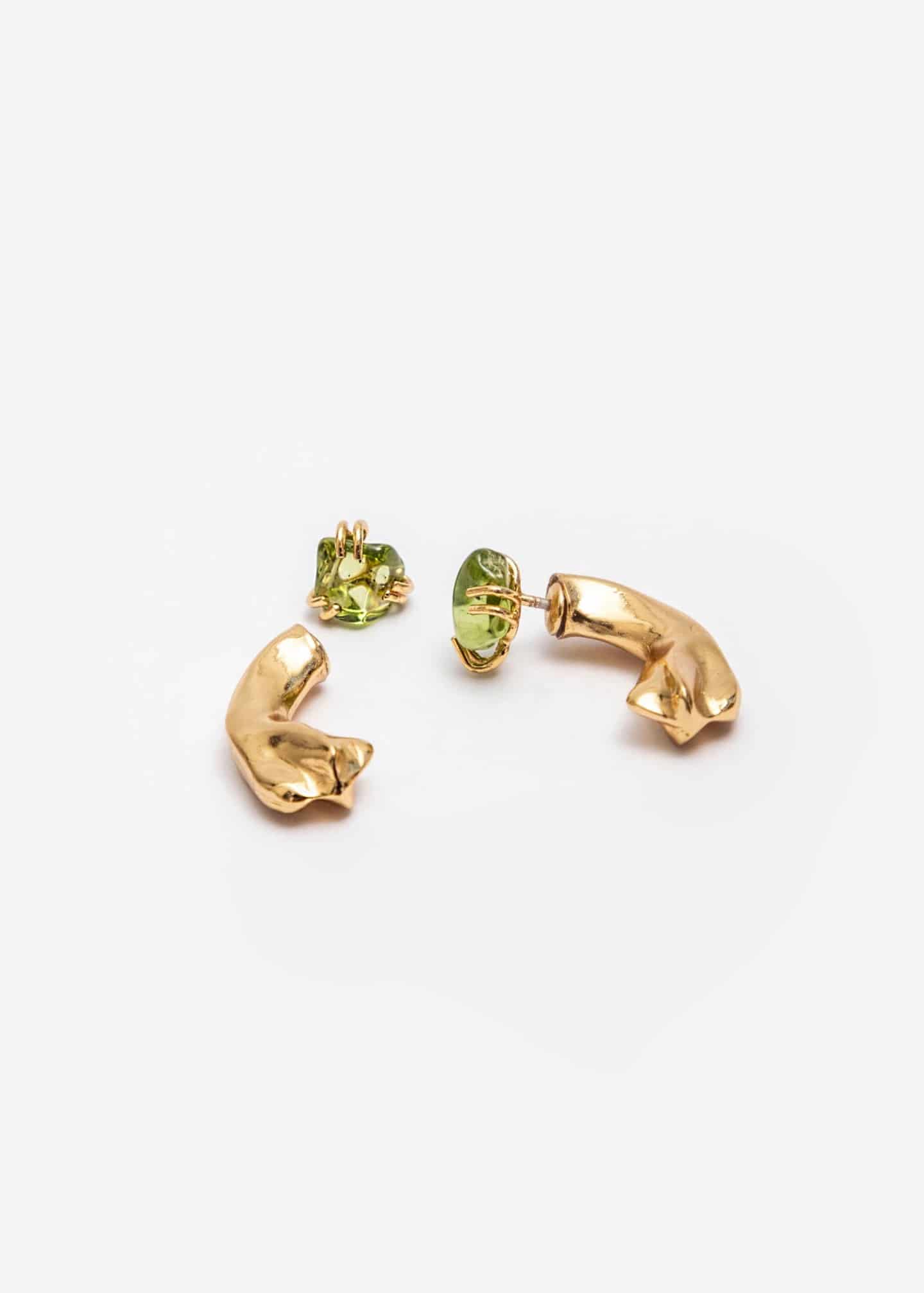 Aretes Peridoto Mini Petal Curve - miniatura 1