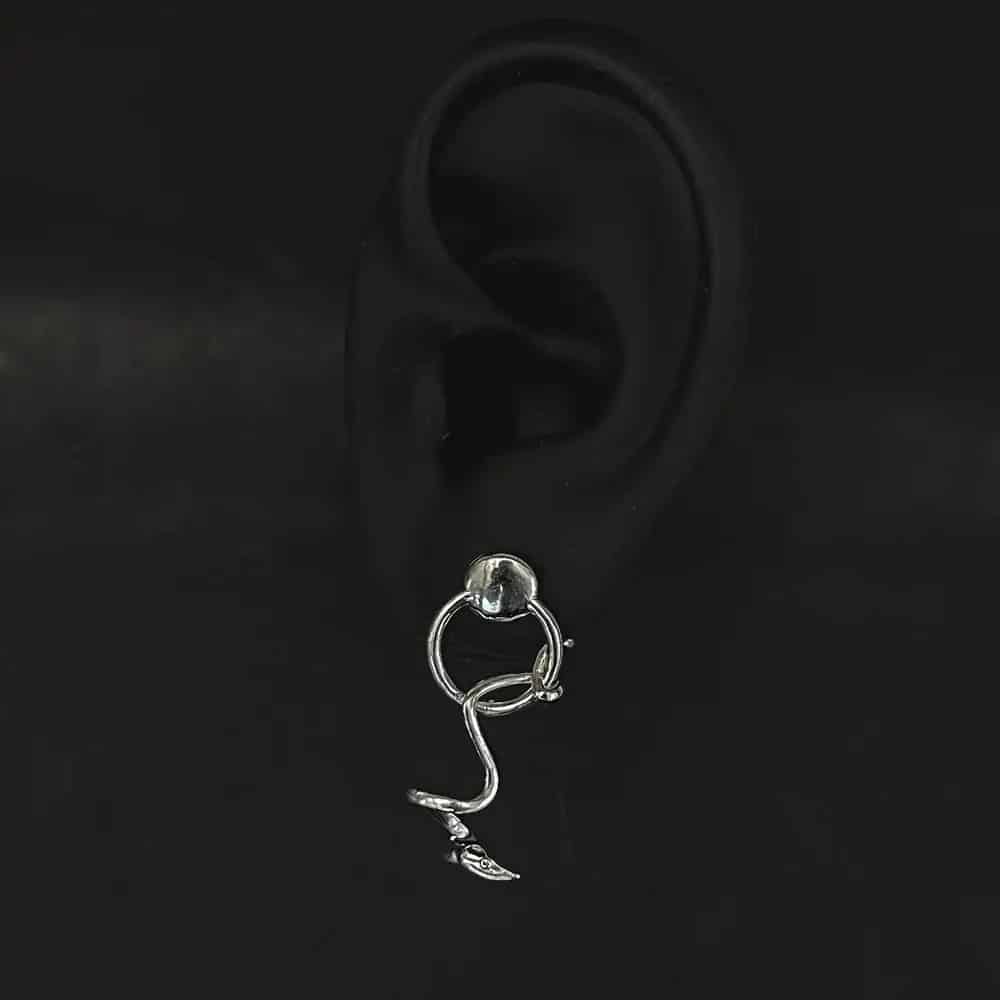 Aretes Culebra Bejuquilla Suspendida - miniatura 2
