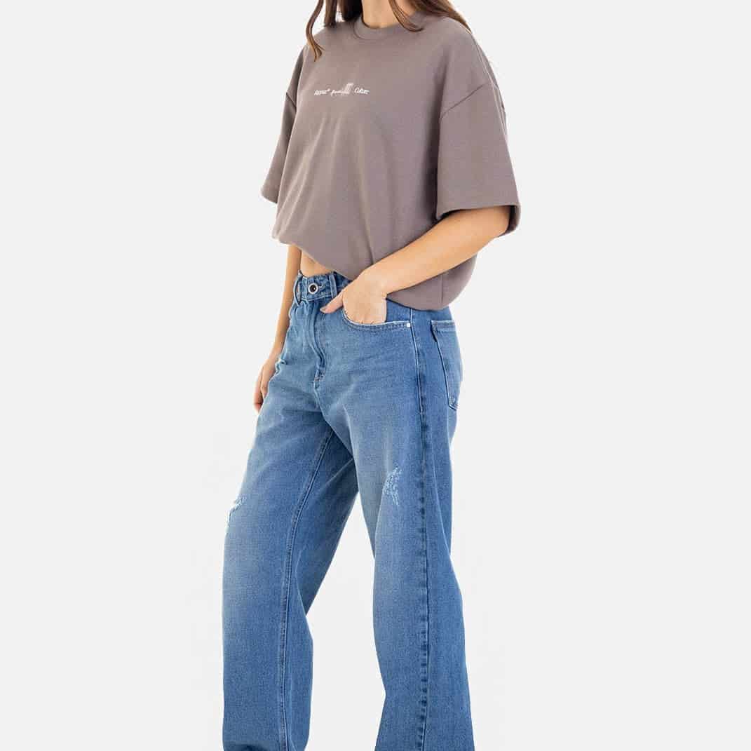 Clean Relaxed Fit Jeans Mid Blue - miniatura 7