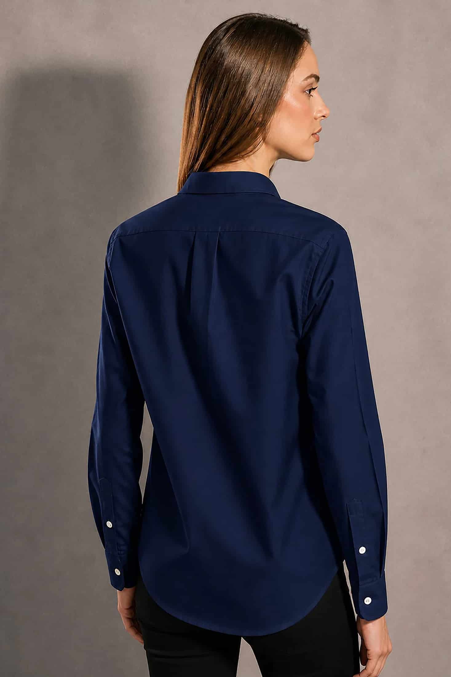 Camisa Antimanchas Oxford de Mujer Azul Navy - miniatura 3