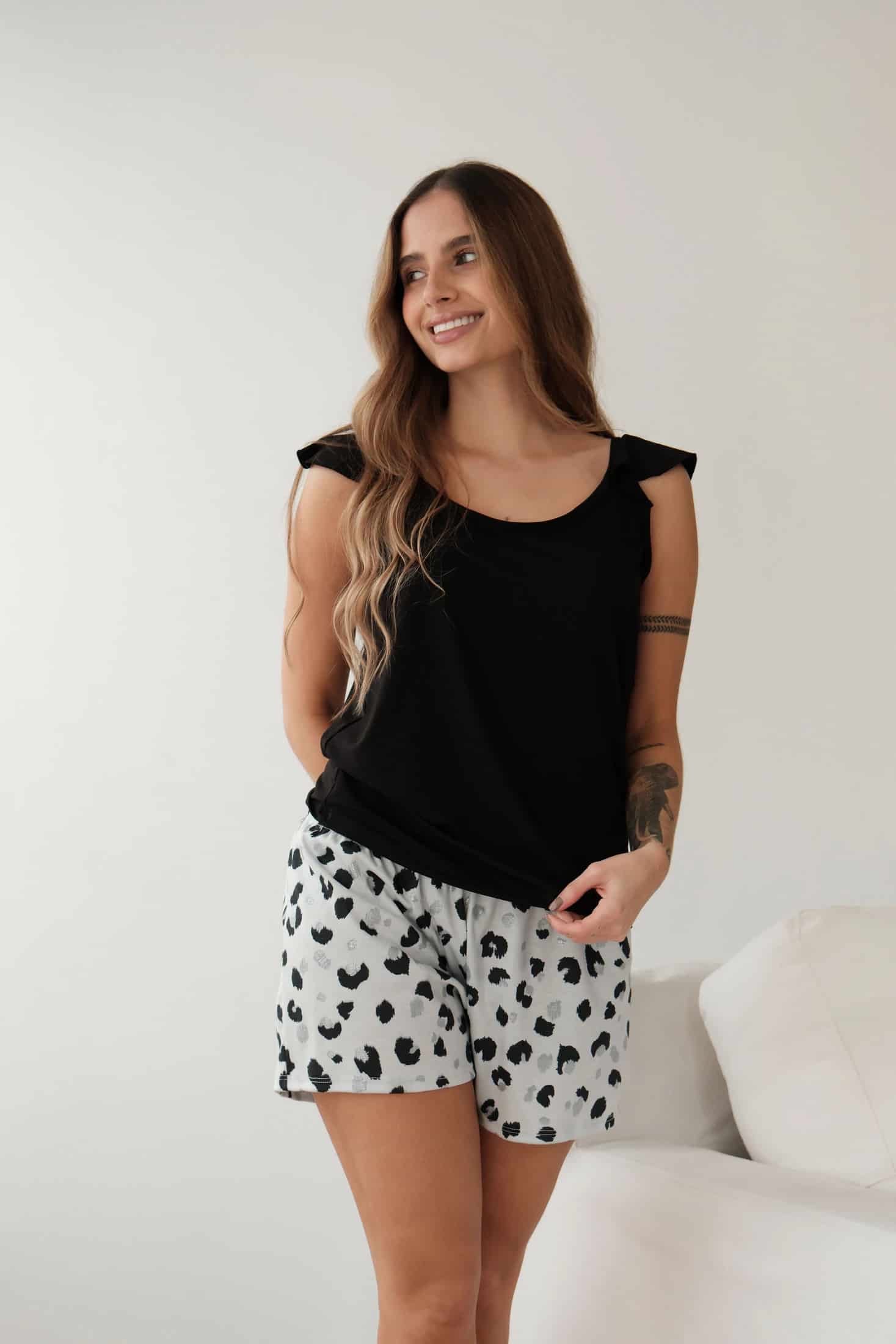 Pijama short Negro - miniatura 2