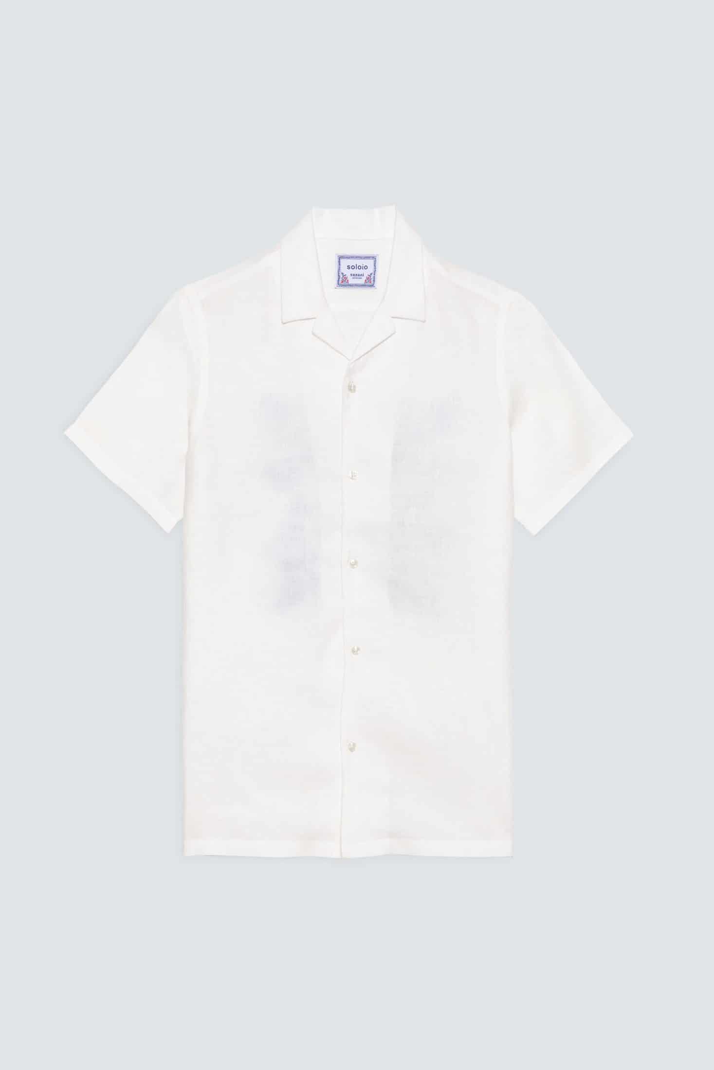 Men's linen shirt white kokan - miniatura 2
