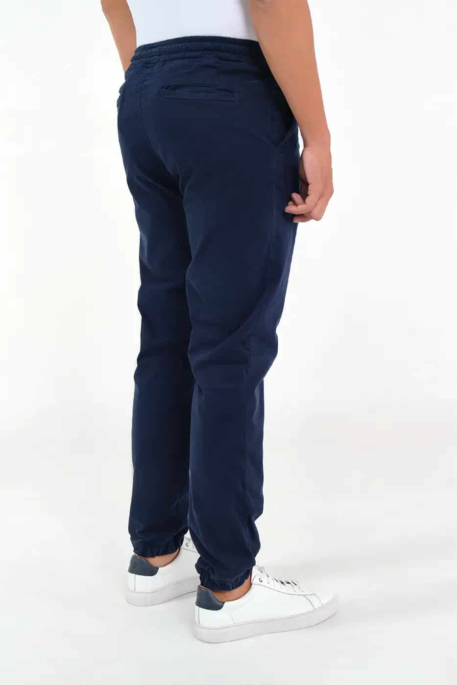 Pantalón Jogger Slim Fit Mezcla Algodón Azul Oscuro - miniatura 3