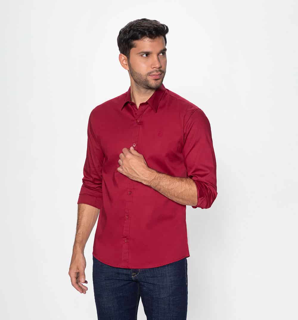 Camisa básica con stretch manga larga - miniatura 7