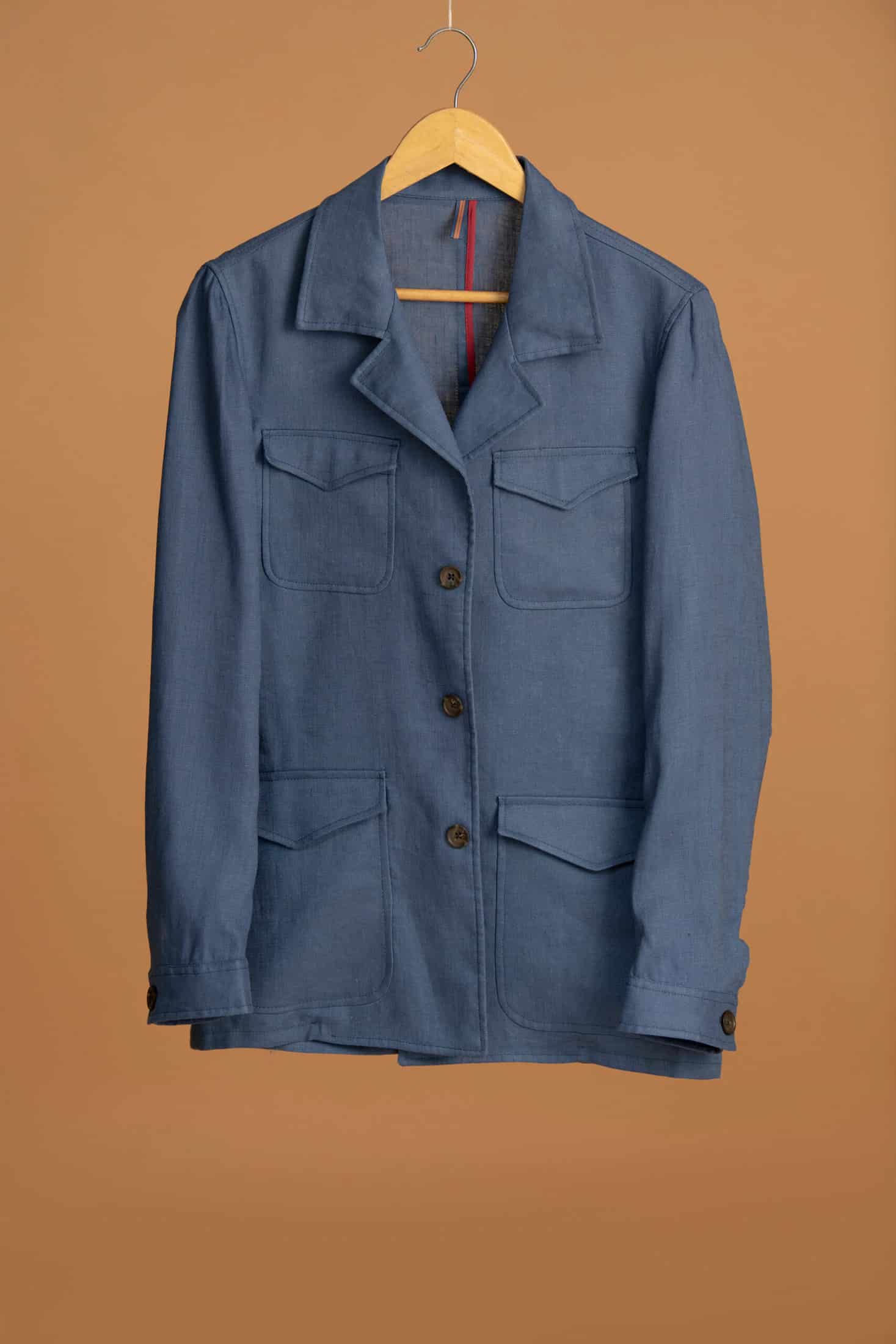 Chaqueta Safari Lino Azul Spark - miniatura 6