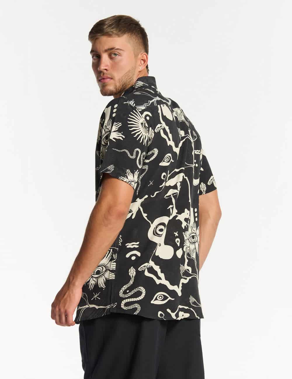 Camisa Regular Fit Chacras  negro + crudo Hombre - miniatura 3