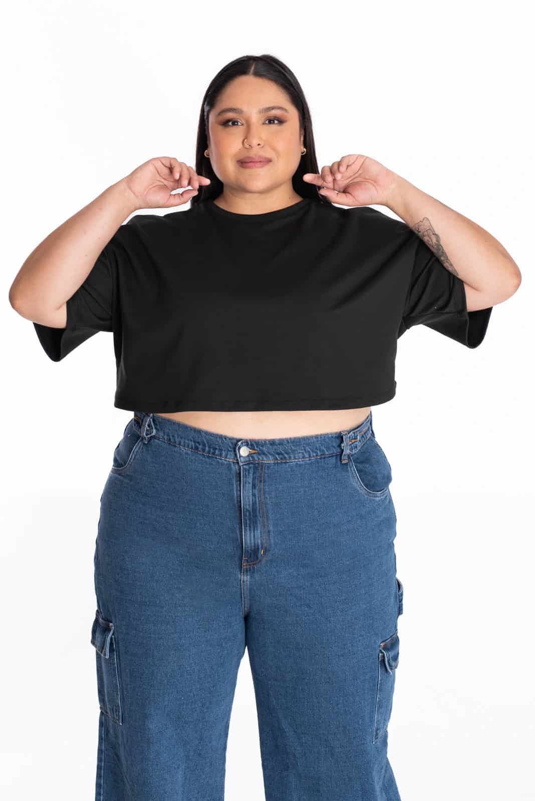 Crop Top Oversize Negro - miniatura 7