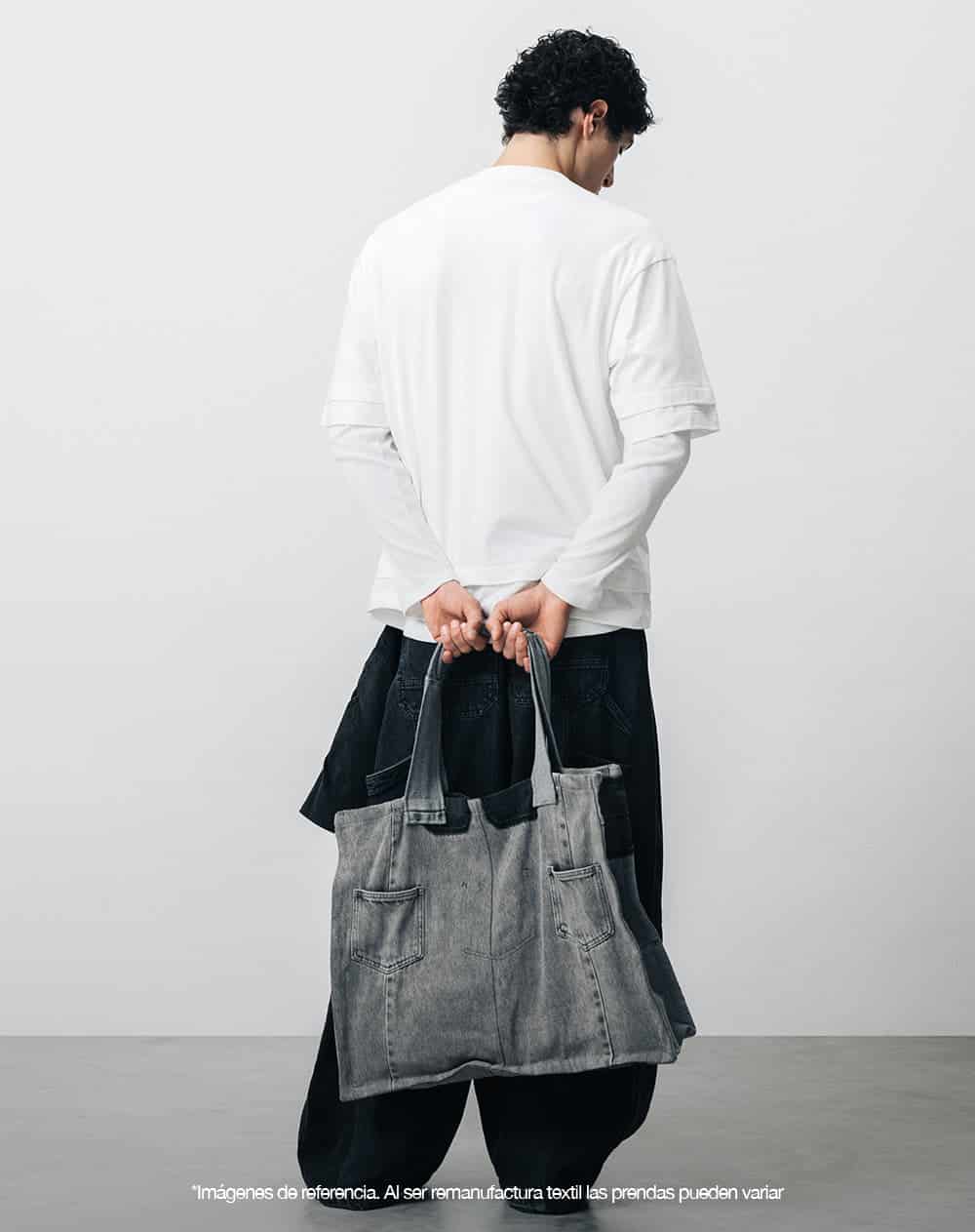 Tote bag denim maxi remanufacturado Gef x Alejandro Crocker mujer - miniatura 8