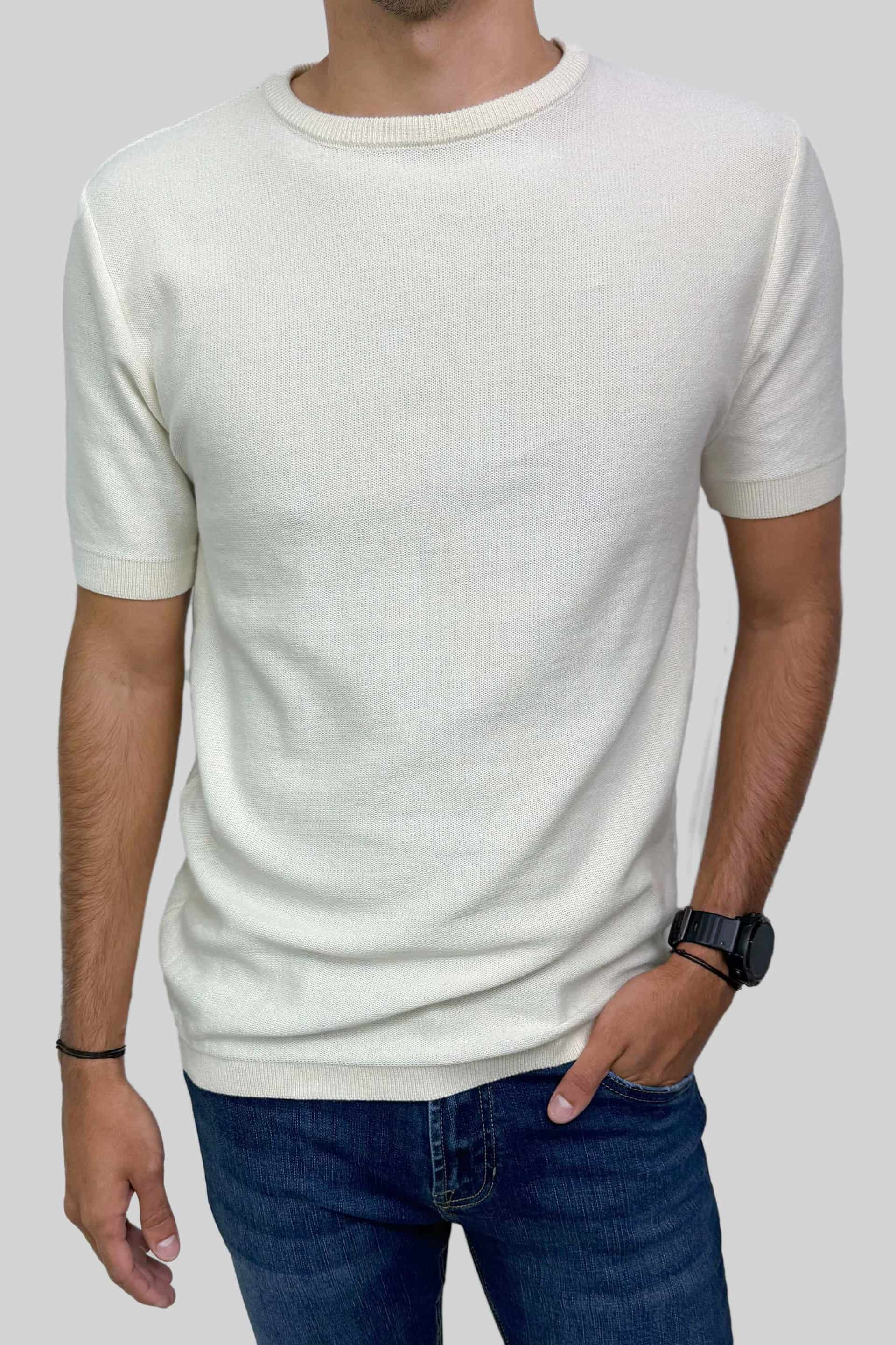 CREW NECK TEJIDA OFF WHITE - miniatura 1