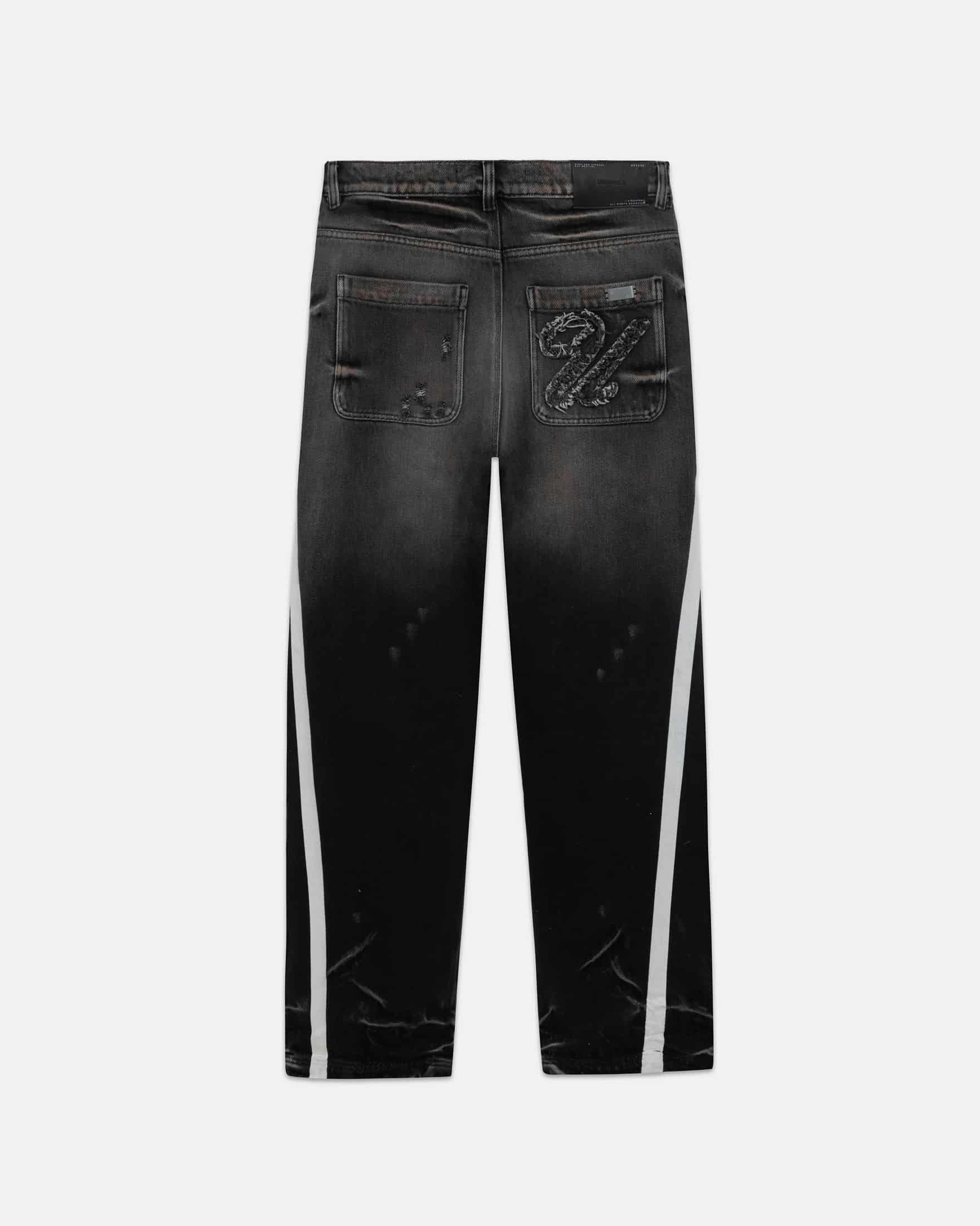Holy State Stripe Wide Jeans Ash Black - miniatura 3