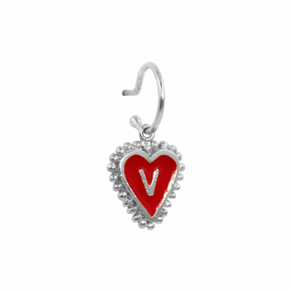 PreOrder Baby Hoops 9mm Letra Heart Plata - miniatura 29